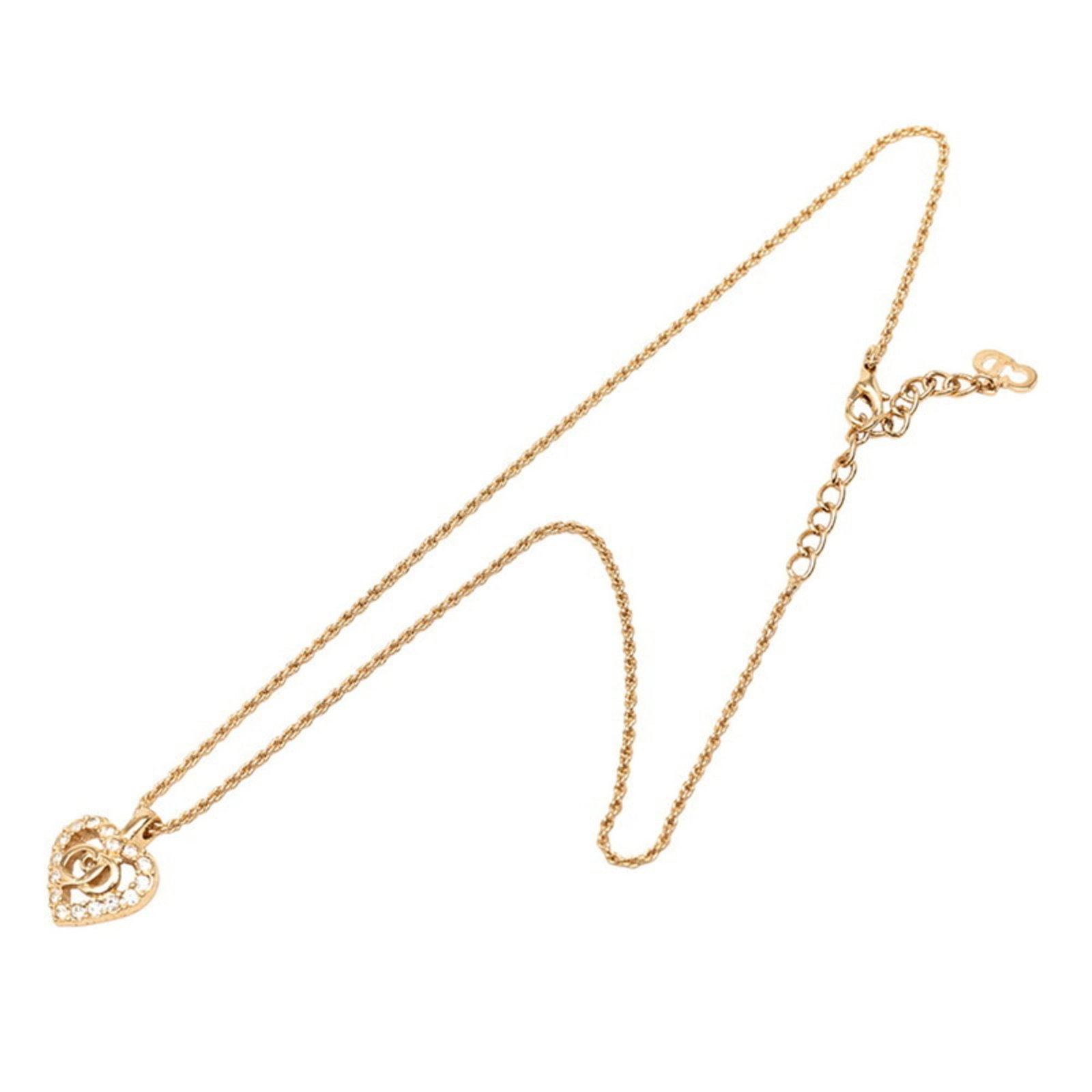 Women's. Christian Dior CD logo heart motif necklace in gold with rhinestones.: Women's. Christian Dior CD logo heart motif necklace in gold with rhinestones. This listing features Women's. Christian Dior CD logo heart motif necklace in gold with rhinestones.. Item specifics are