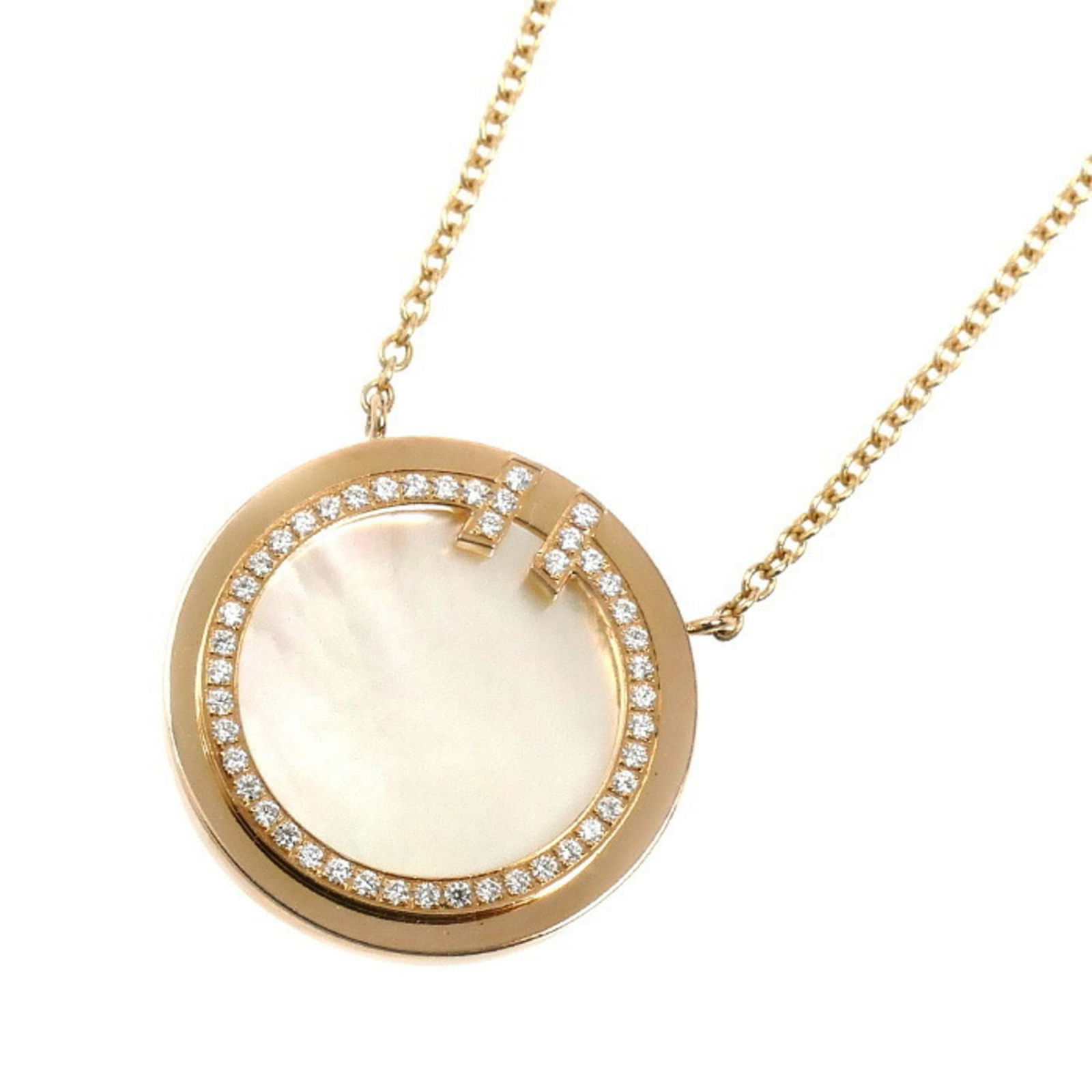 Women's - TIFFANY & Co. Tiffany K18PG Pink Gold T Circle Necklace 64026801 with Diamonds and Shell: Women's - TIFFANY & Co. Tiffany K18PG Pink Gold T Circle Necklace 64026801 with Diamonds and Shell - 4.4g - 40.5cm/ 45.5cm This listing features Women's - TIFFANY & Co. Tiffany K18PG Pink Gold T Circl