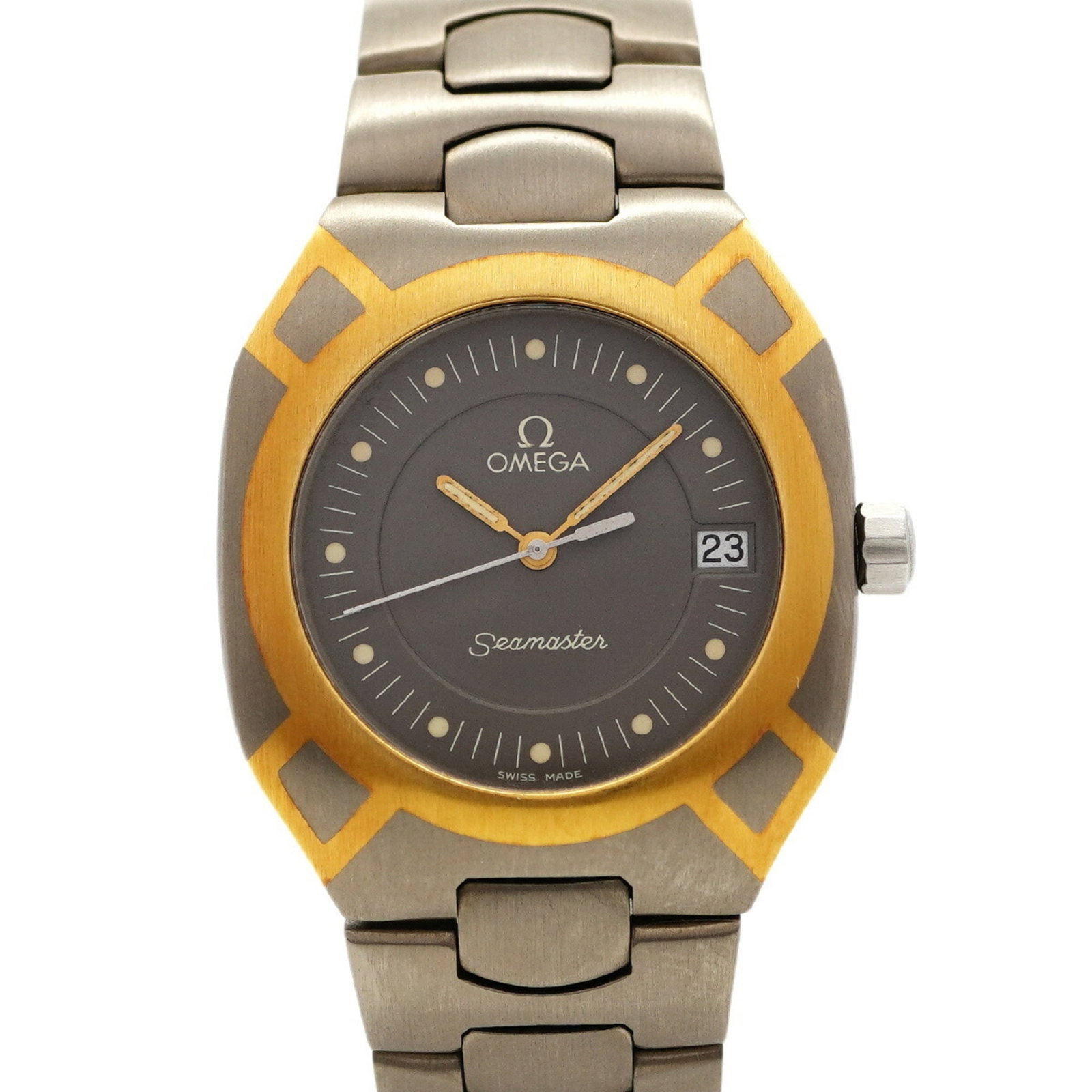 Wristwatch Omega: Wristwatch Omega This listing features Wristwatch Omega. Item specifics are provided below. Item Specifics: Brand: Omega Type: Wristwatch Gender: Men Material (Case): Titanium Material (Band): Titaniu