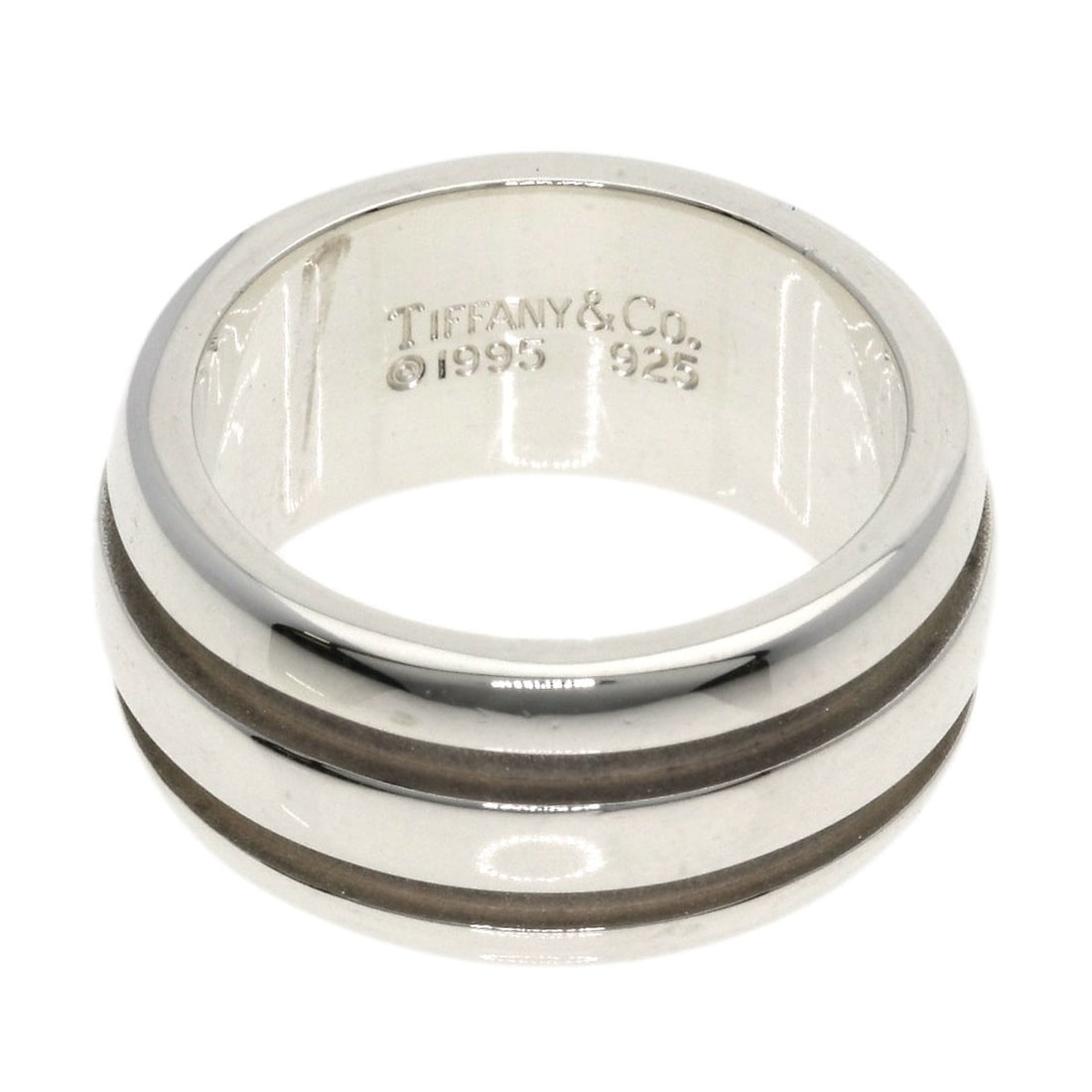 Silver TIFFANY&Co. Grooved Ring - 4