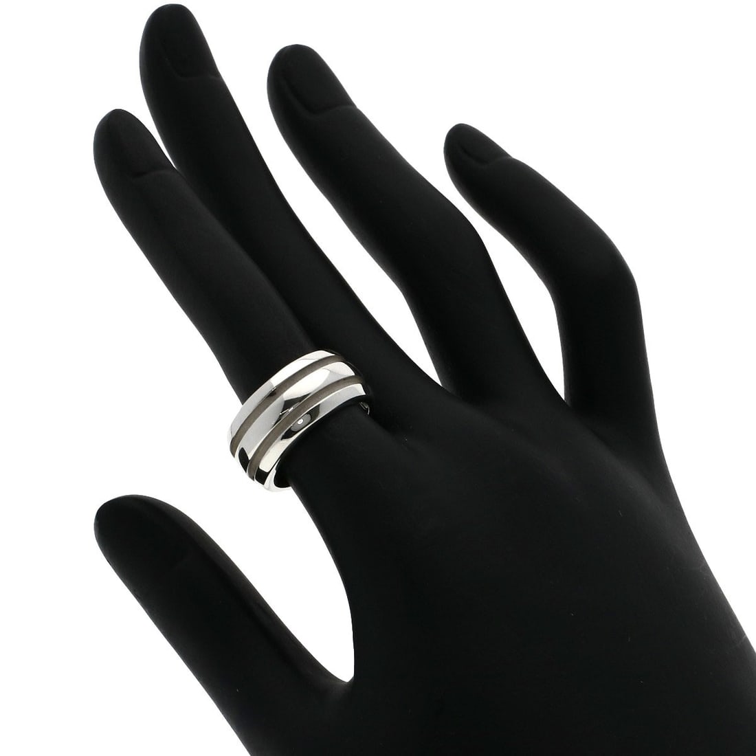 Silver TIFFANY&Co. Grooved Ring - 5