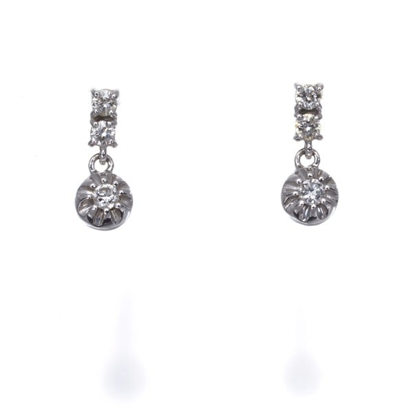 Gold Star Jewelry Earrings Diamond 0.04Ct/ 0.04Ct 18K 750 White (1 of 5)