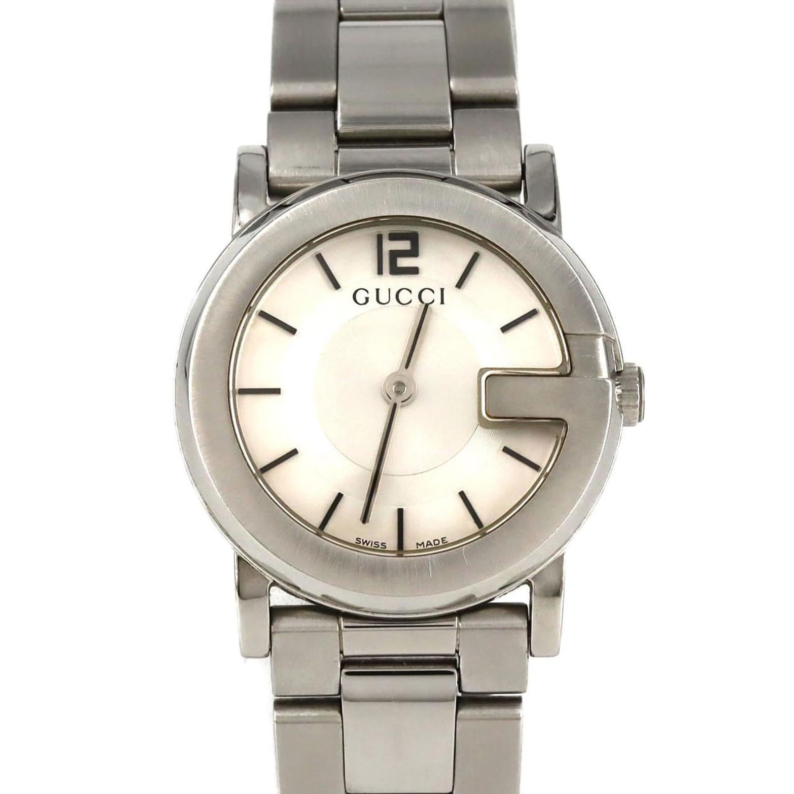 Wristwatch Gucci: Wristwatch Gucci This listing features Wristwatch Gucci. Item specifics are provided below. Item Specifics: Brand: Gucci Type: Wristwatch Gender: Women Material (Case): Stainless Steel Material (Band)