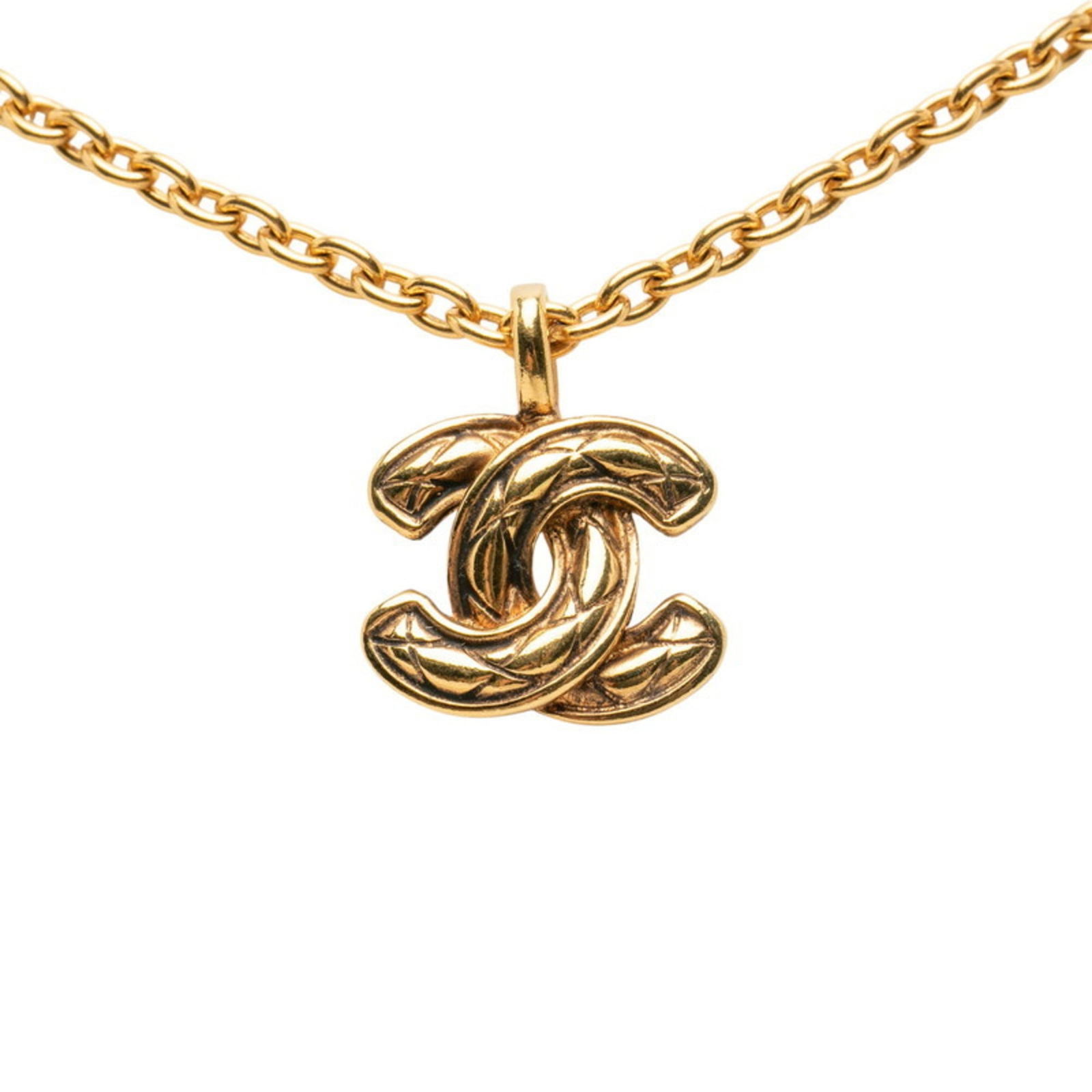 CHANEL - Chanel Coco Mark Matelasse Necklace - Gold Plated - Women's: CHANEL - Chanel Coco Mark Matelasse Necklace - Gold Plated - Women's This listing features CHANEL - Chanel Coco Mark Matelasse Necklace - Gold Plated - Women's. Item specifics are provided below. Item
