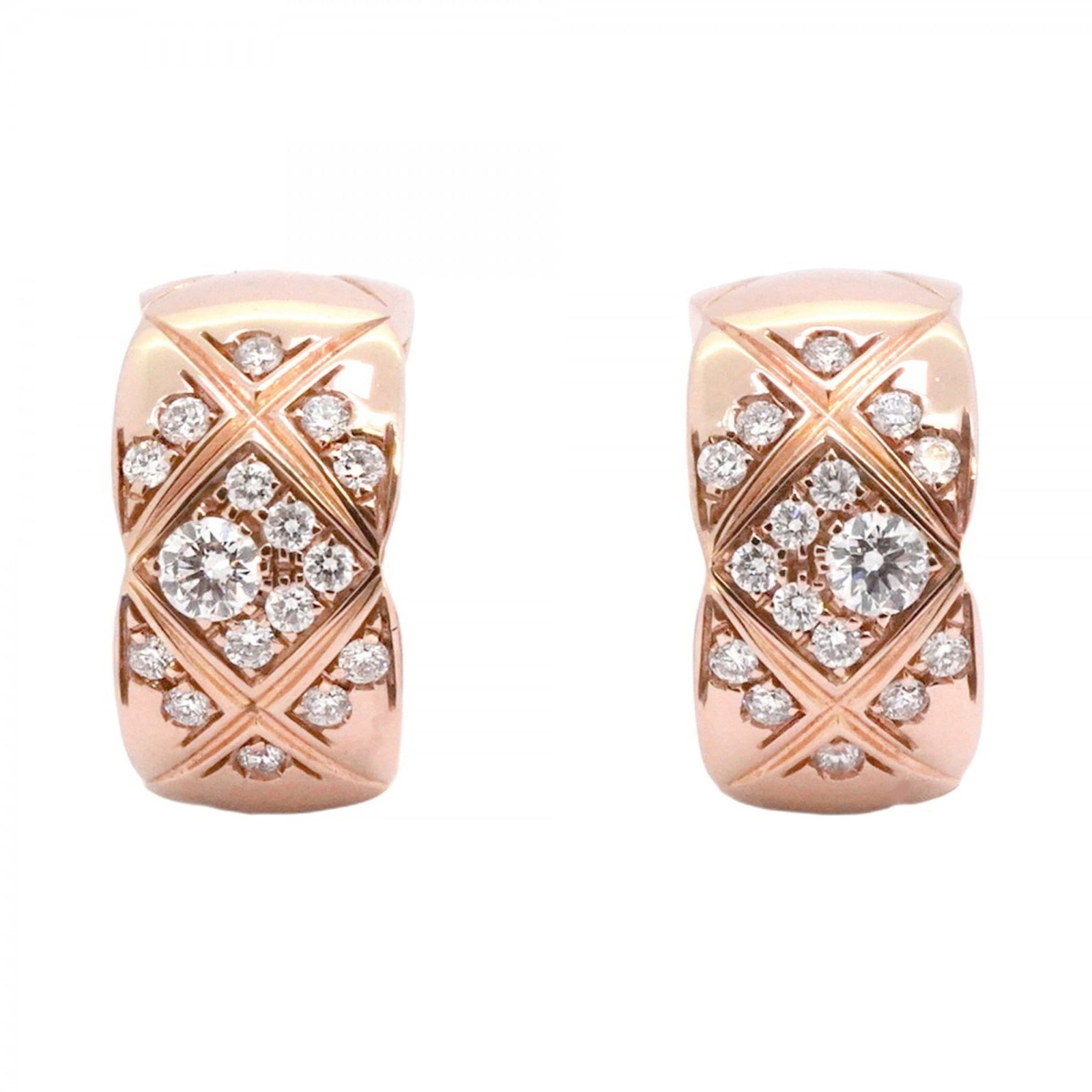 (18K) Chanel Stud Earrings Pink Gold: (18K) Chanel Stud Earrings Pink Gold This listing features (18K) Chanel Stud Earrings Pink Gold. Item specifics are provided below. Item Specifics: Brand: Chanel Type: Stud Earrings Gender: Women Mate