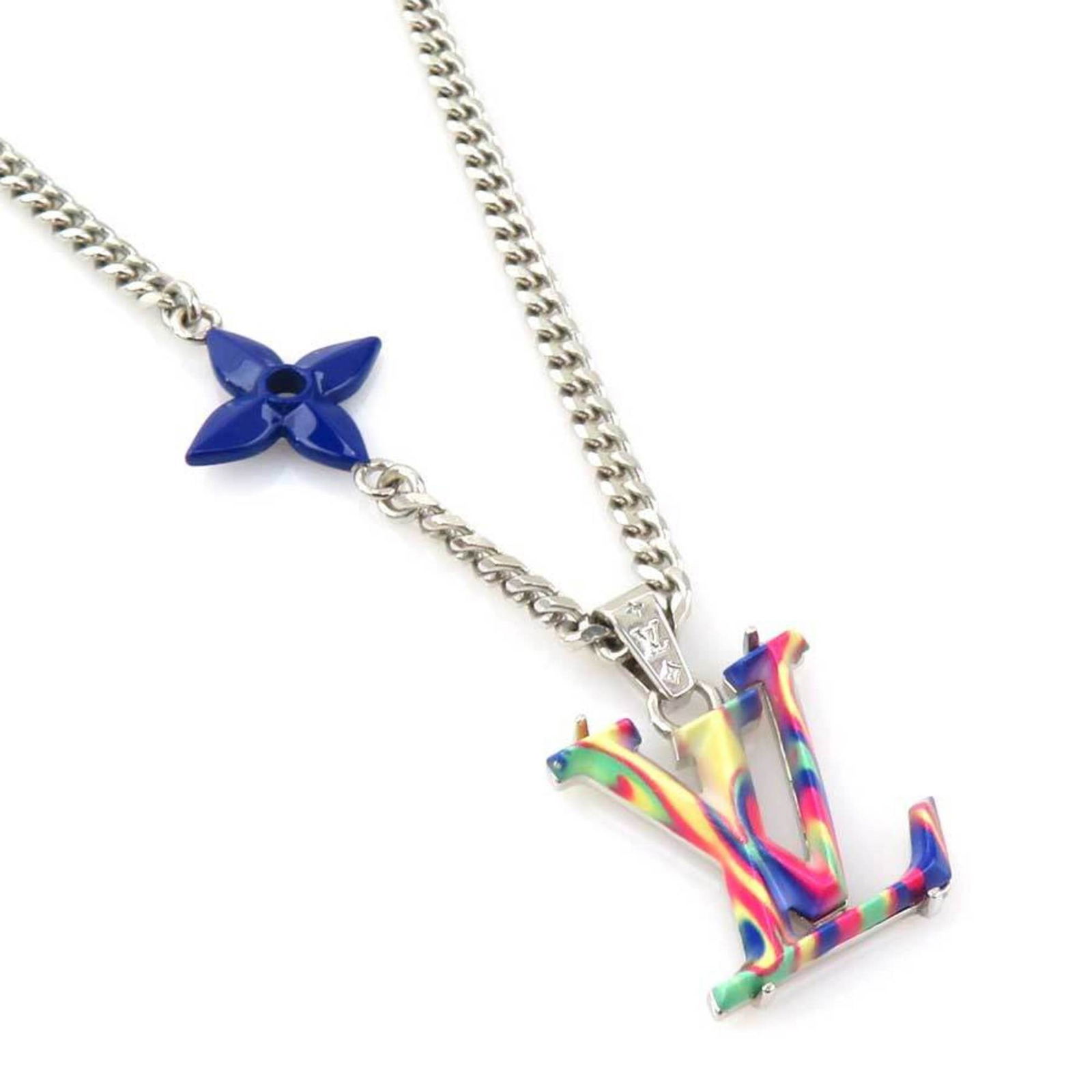 MP3353 e61250i - Louis Vuitton Collier Necklace in LV Psychedelic Metal - Silver/ Multicolor - (1 of 5)