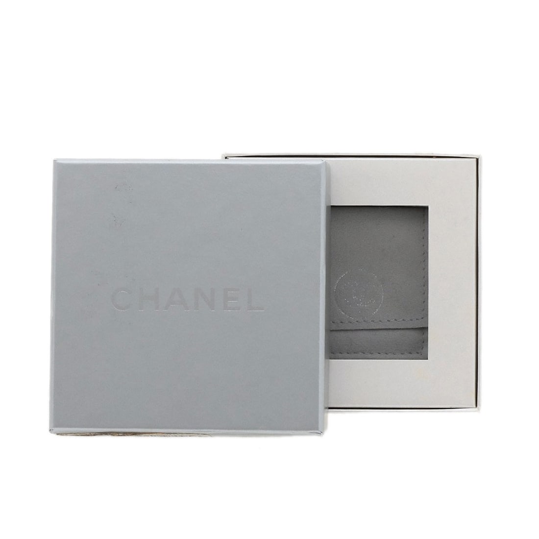 Silver CHANEL Logo Triple Ring - 12