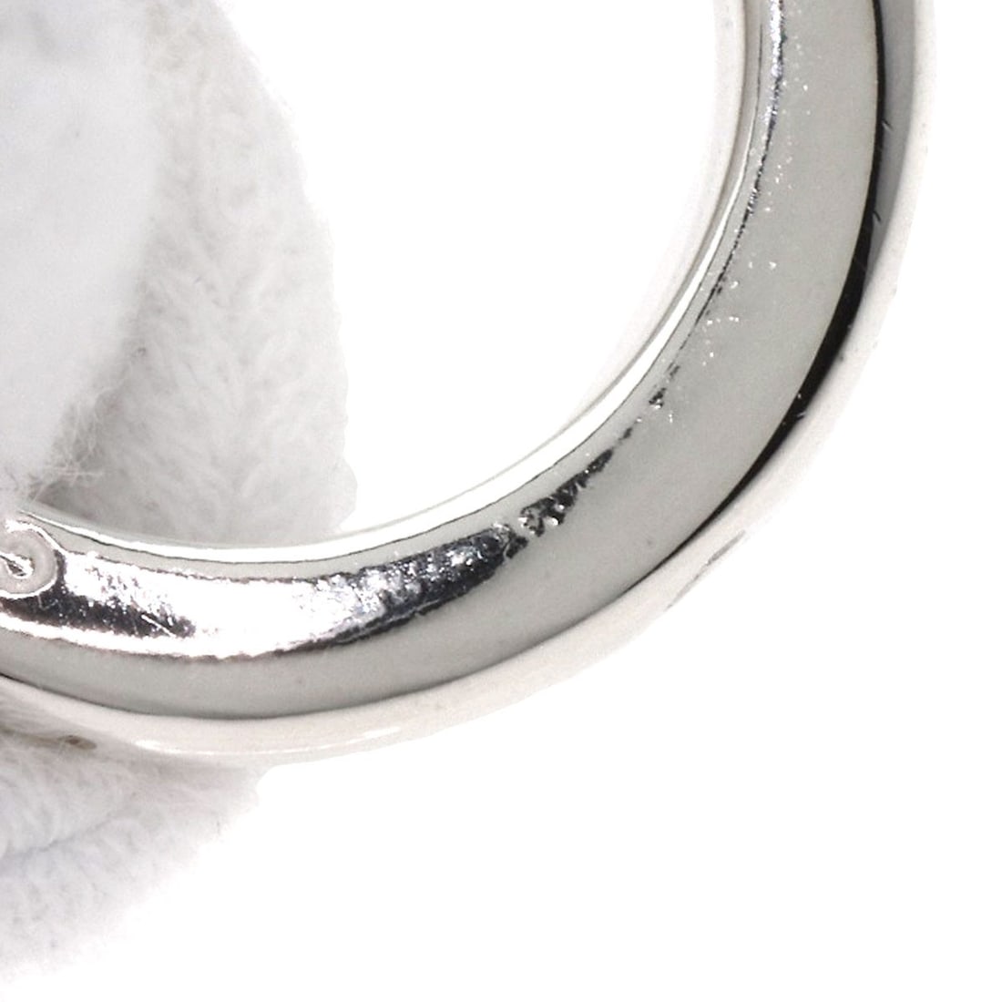 Silver CHANEL Logo Triple Ring - 8