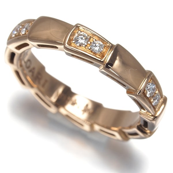 Gold Bvlgari Ring Diamond Serpenti Eu48 18K 750 Rose (1 of 5)