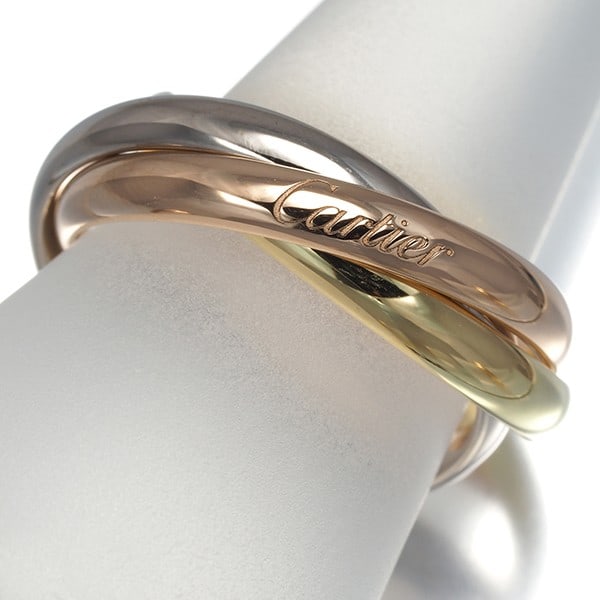 Gold Cartier Ring Trinity 3Color Classic Eu60 18K 750 Yellow White Rose: Gold Cartier Ring Trinity 3Color Classic Eu60 18K 750 Yellow White Rose This listing features Gold Cartier Ring Trinity 3Color Classic Eu60 18K 750 Yellow White Rose. Item specifics are provided