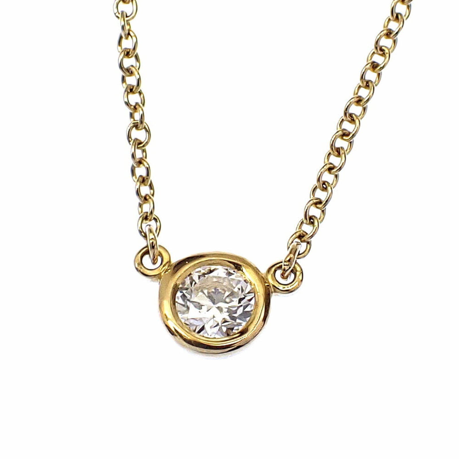 18k Yellow Gold - Tiffany By the Yard Necklace for Women - Diamond - 18KYG - 0.19ct - 1.9g - 750: 18k Yellow Gold - Tiffany By the Yard Necklace for Women - Diamond - 18KYG - 0.19ct - 1.9g - 750 This listing features 18k Yellow Gold - Tiffany By the Yard Necklace for Women - Diamond - 18KYG - 0.19