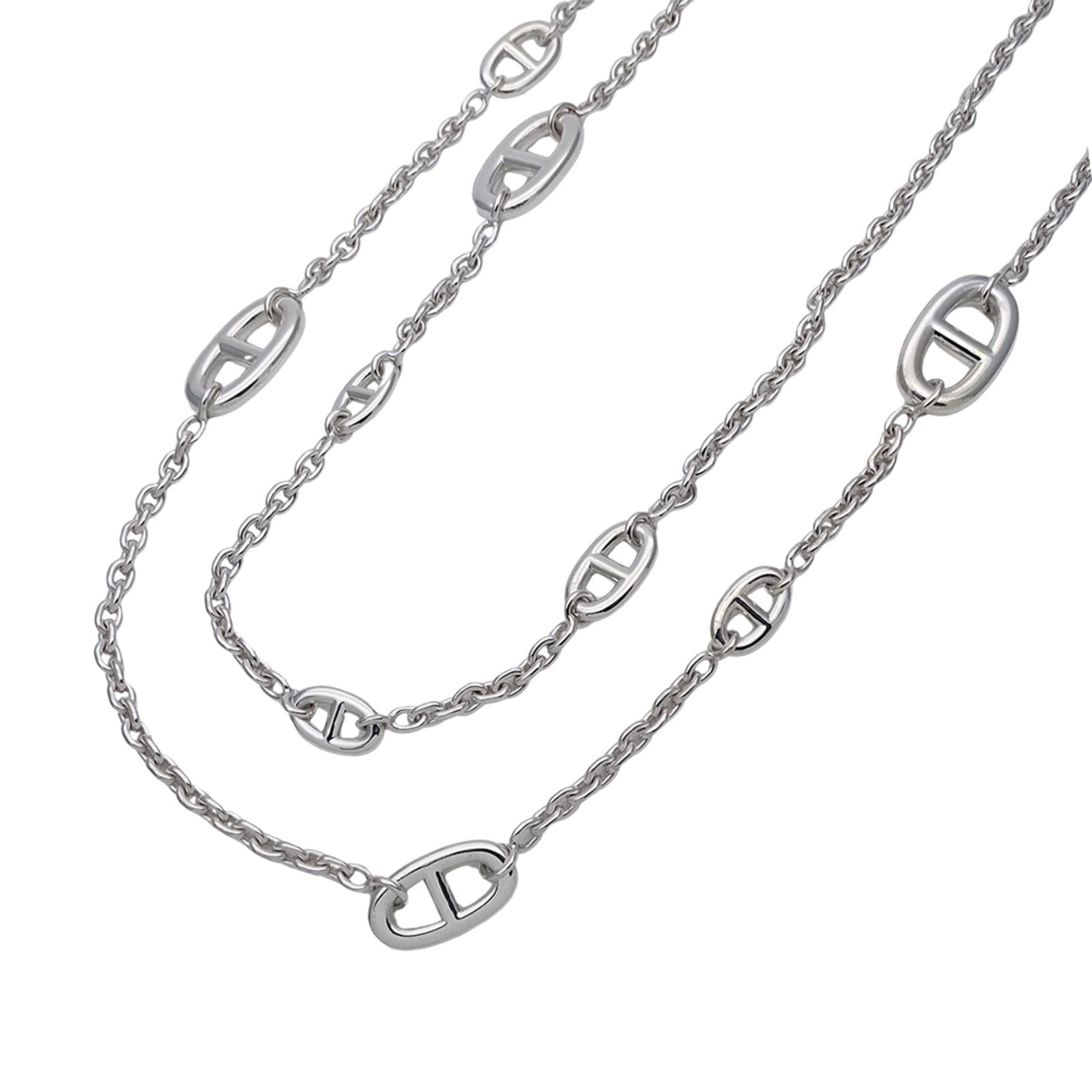 Polished - Hermes Herms Chaine d'Ancre Farandole Necklace - Women's - SV925 Silver - Long: Polished - Hermes Herms Chaine d'Ancre Farandole Necklace - Women's - SV925 Silver - Long This listing features Polished - Hermes Herms Chaine d'Ancre Farandole Necklace - Women's - SV925 Silver - Lon