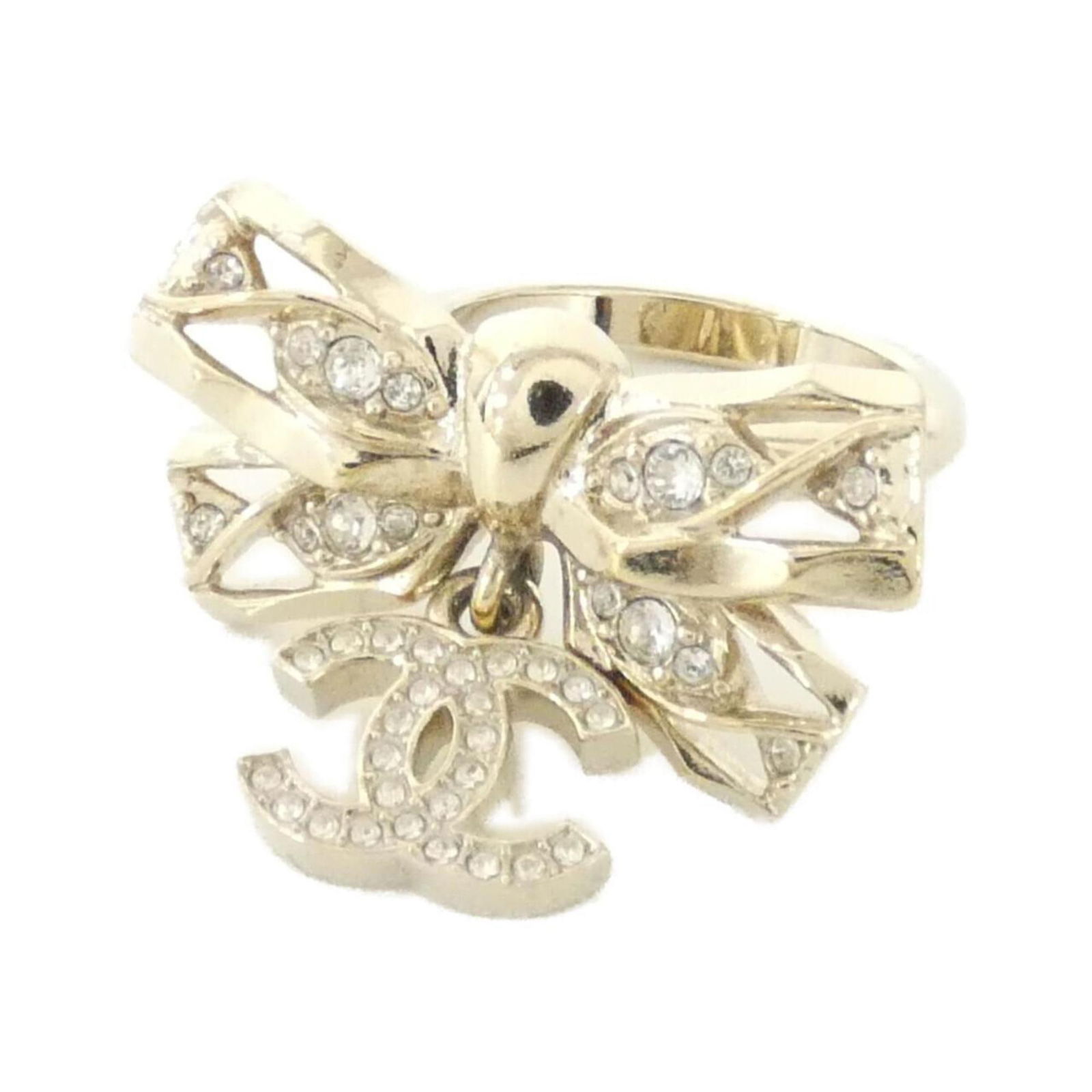 Ring Chanel Band: Ring Chanel Band This listing features Ring Chanel Band. Item specifics are provided below. Item Specifics: Brand: Chanel Type: Band Ring Gender: Women Color: Clear, Gold Us Size: 6 Condition: Used (v