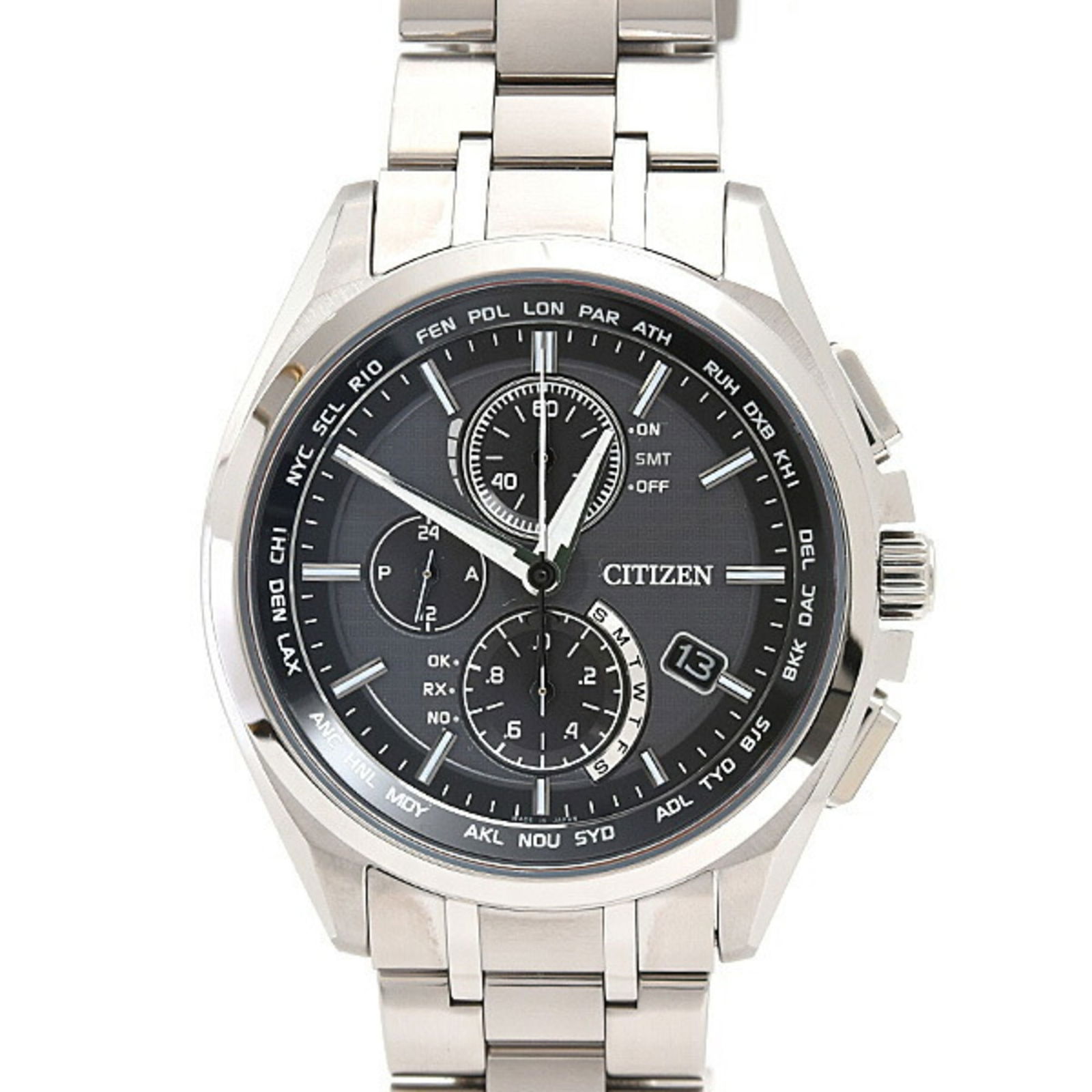 Wristwatch Citizen: Wristwatch Citizen This listing features Wristwatch Citizen. Item specifics are provided below. Item Specifics: Brand: Citizen Type: Wristwatch Gender: Men Material (Case): Titanium Material (Band): T