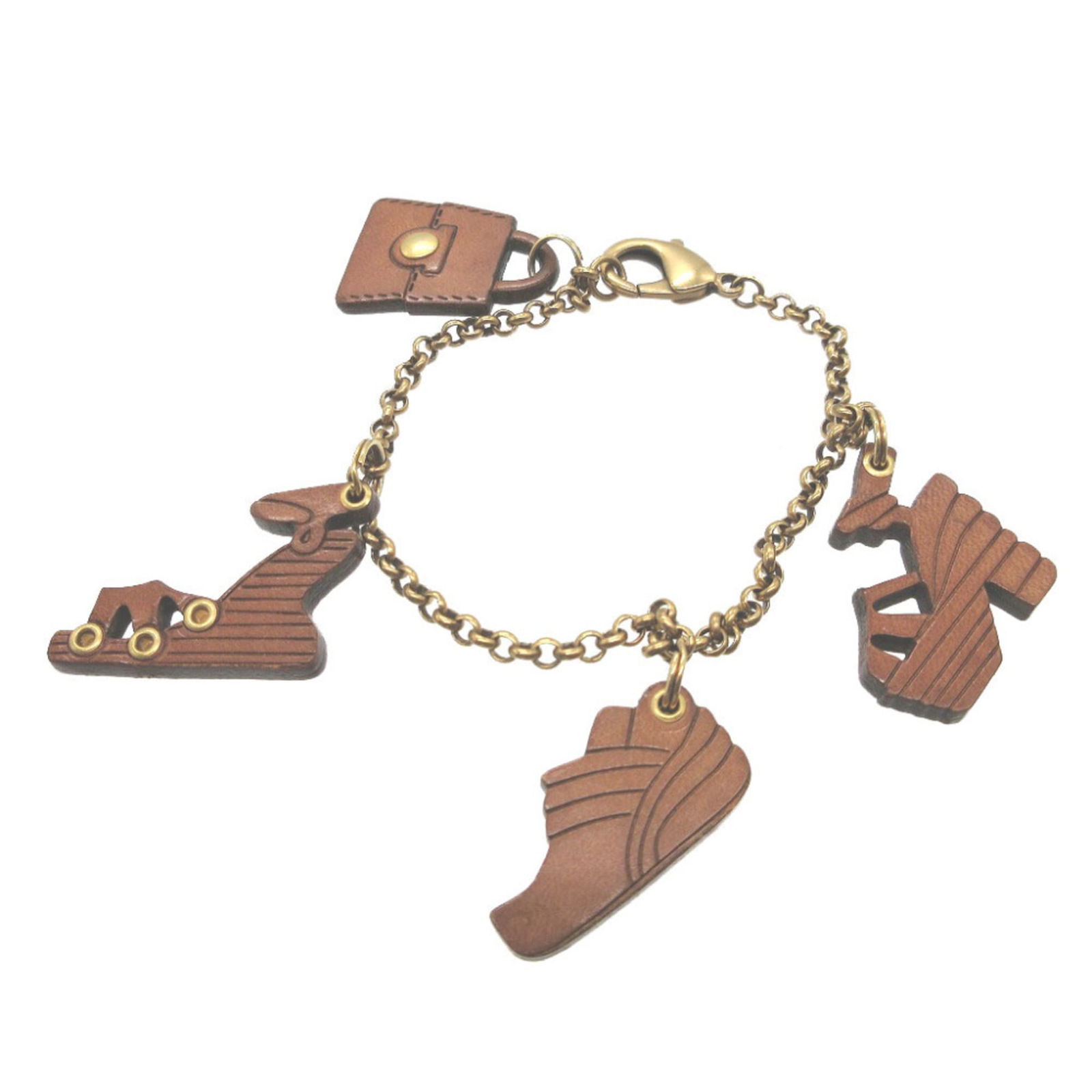 Metal - Salvatore Ferragamo Charm Bracelet Leather: Metal - Salvatore Ferragamo Charm Bracelet Leather This listing features Metal - Salvatore Ferragamo Charm Bracelet Leather. Item specifics are provided below. Item Specifics: Brand: Salvatore Ferraga