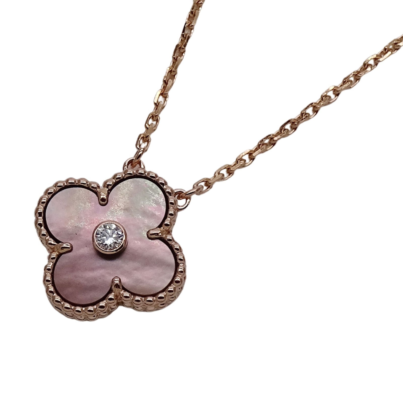 Polished - Van Cleef & Arpels Vintage Alhambra Necklace for Women - 750PG Diamond and Gray: Polished - Van Cleef & Arpels Vintage Alhambra Necklace for Women - 750PG Diamond and Gray Mother-of-Pearl - 2014 Christmas Limited Edition - Holiday Jewelry This listing features Polished - Van Cleef