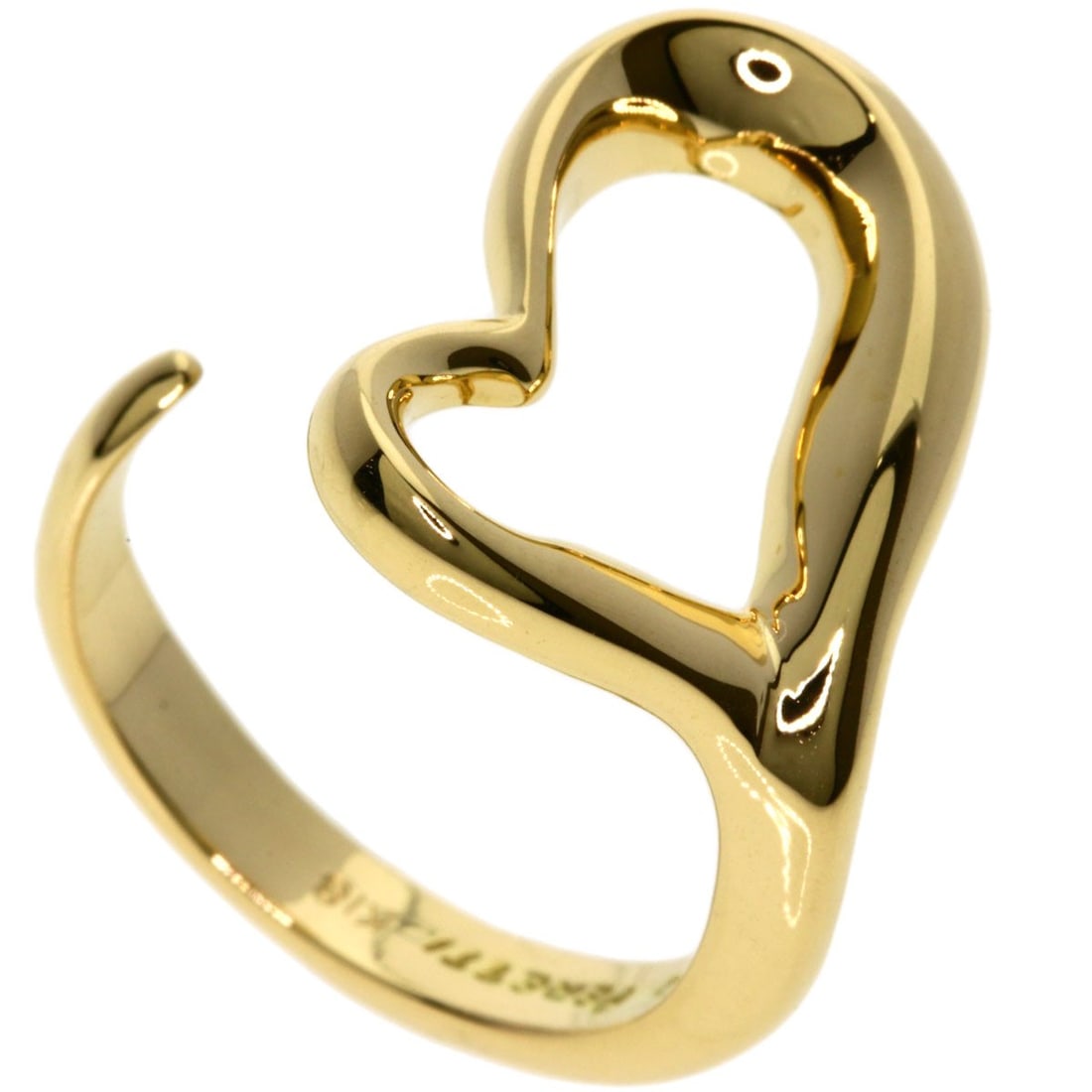 Gold TIFFANY&Co. Open heart Ring K18 Yellow (1 of 12)