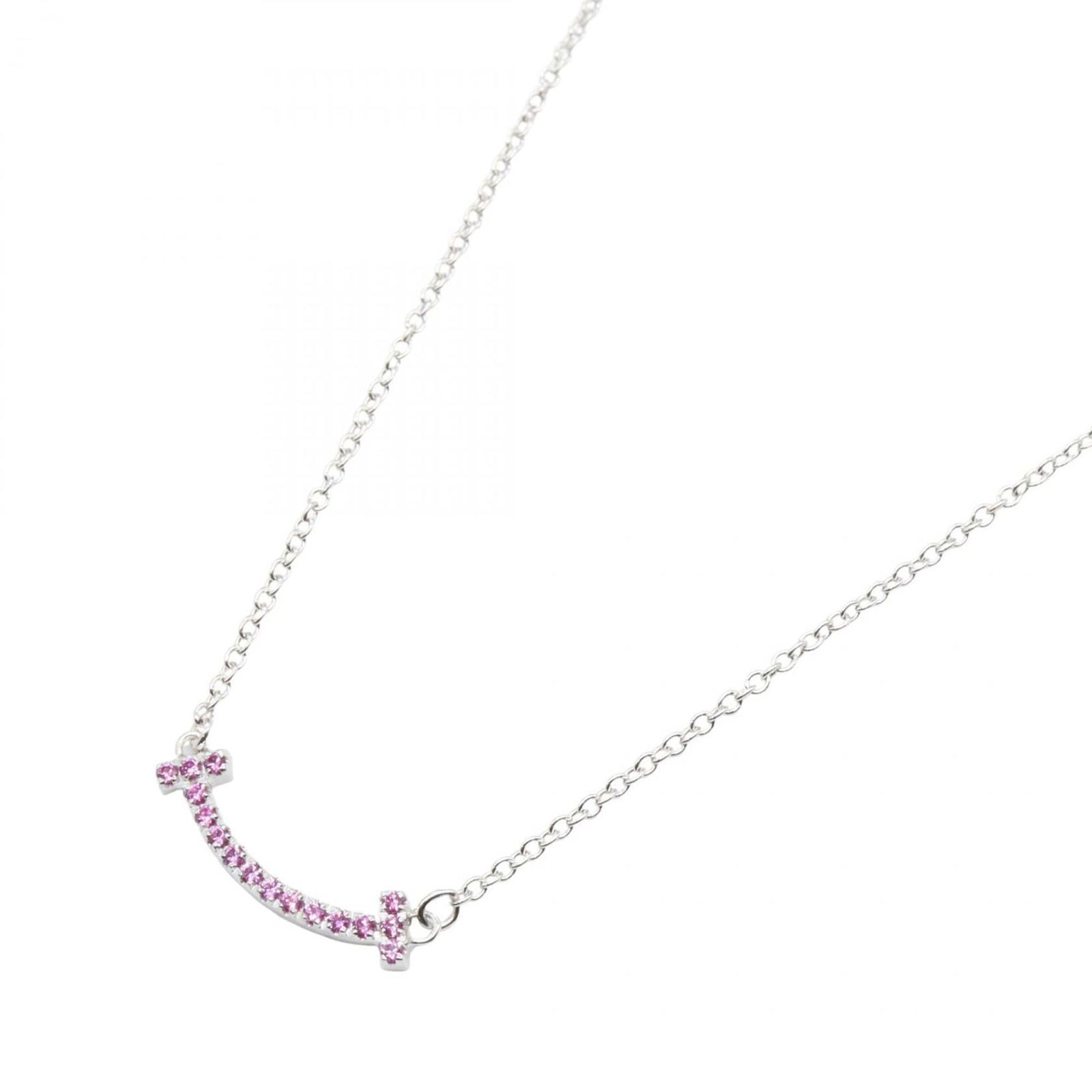 for Women - Tiffany & Co. T Smile Mini Sapphire Necklace - 18K White Gold with Sapphire - Silver: for Women - Tiffany & Co. T Smile Mini Sapphire Necklace - 18K White Gold with Sapphire - Silver This listing features for Women - Tiffany & Co. T Smile Mini Sapphire Necklace - 18K White Gold with Sa