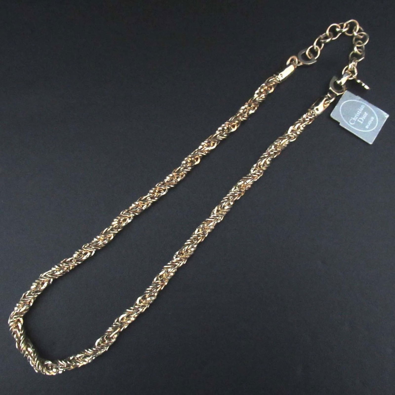 Women's Christian Dior Twist Chain Necklace GP Gold Color (1 of 3)