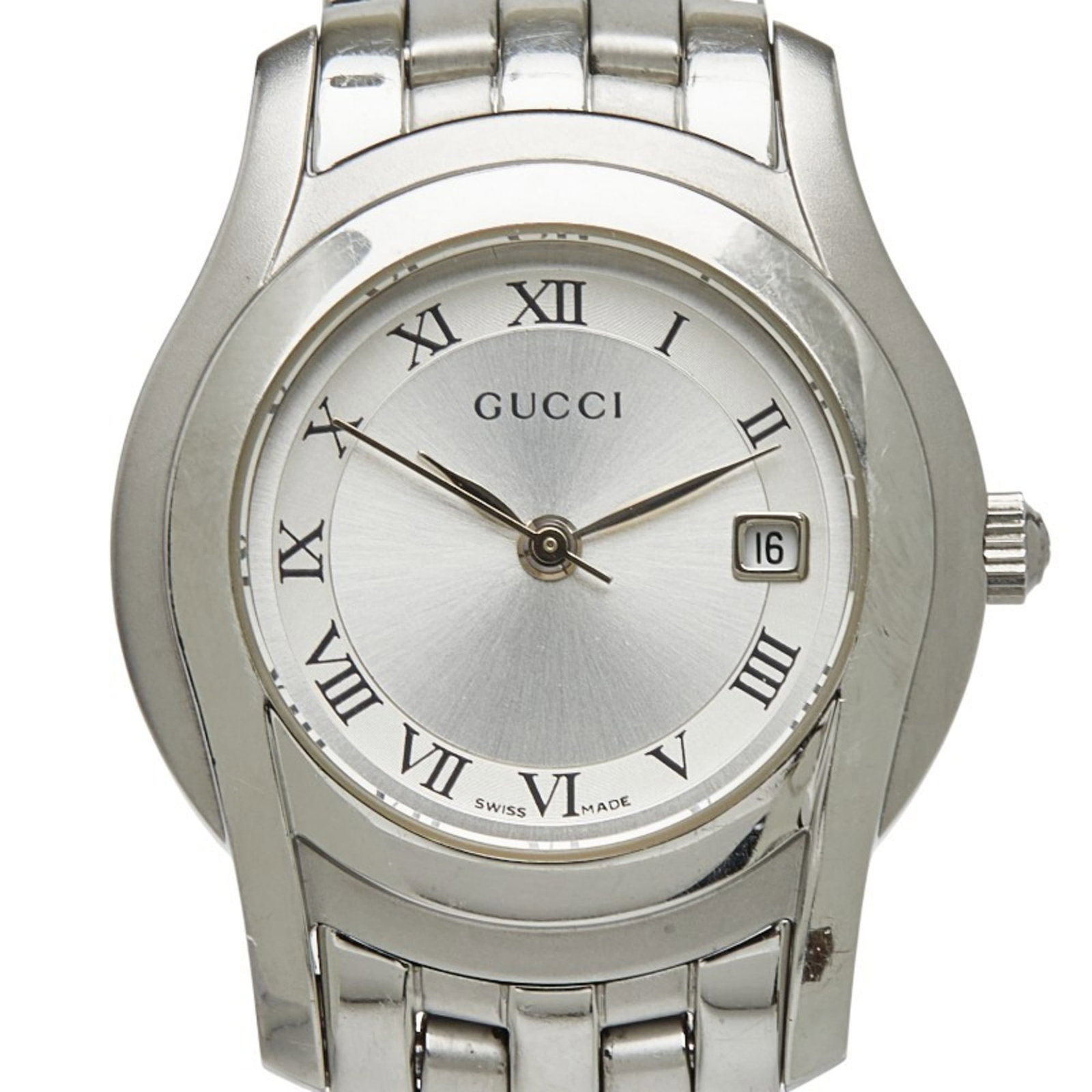 Wristwatch Gucci: Wristwatch Gucci This listing features Wristwatch Gucci. Item specifics are provided below. Item Specifics: Brand: Gucci Type: Wristwatch Gender: Women Material (Case): Stainless Steel Material (Band)