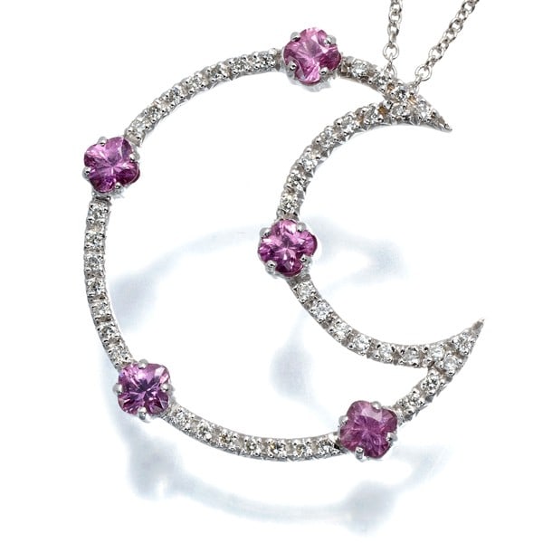Gold Zoccai Necklace Pink Sapphire Diamond 18K 750 White: Gold Zoccai Necklace Pink Sapphire Diamond 18K 750 White This listing features Gold Zoccai Necklace Pink Sapphire Diamond 18K 750 White. Item specifics are provided below. Item Specifics: Country Of O