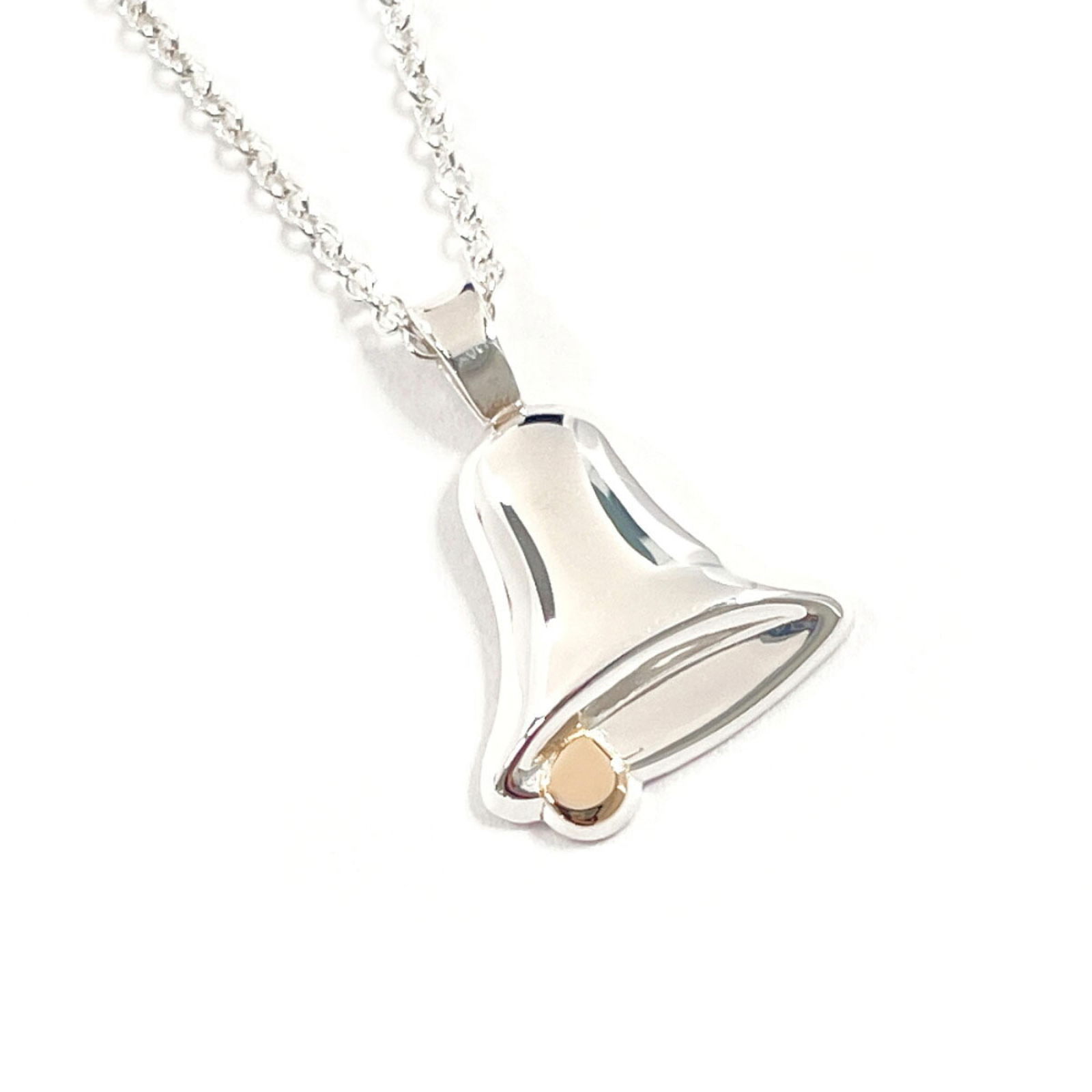 Women's - TIFFANY & Co. Tiffany Bell Necklace - 925 Sterling Silver/ 18K Yellow Gold - Silver: Women's - TIFFANY & Co. Tiffany Bell Necklace - 925 Sterling Silver/ 18K Yellow Gold - Silver This listing features Women's - TIFFANY & Co. Tiffany Bell Necklace - 925 Sterling Silver/ 18K Yellow