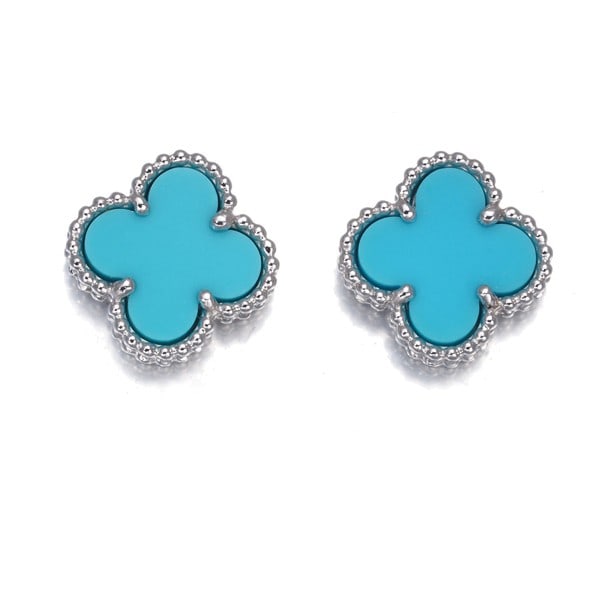 Gold Van Cleef & Arpels Earrings Turquoise Sweet Alhambra 18K 750 White: Gold Van Cleef & Arpels Earrings Turquoise Sweet Alhambra 18K 750 White This listing features Gold Van Cleef & Arpels Earrings Turquoise Sweet Alhambra 18K 750 White. Item specifics are provided below