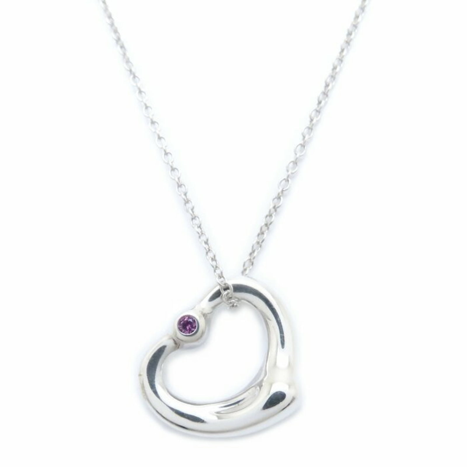 294567 - TIFFANY & Co. Tiffany Heart Necklace with Pink Sapphire and Elsa Peretti Sterling Silver -: 294567 - TIFFANY & Co. Tiffany Heart Necklace with Pink Sapphire and Elsa Peretti Sterling Silver - Women's This listing features 294567 - TIFFANY & Co. Tiffany Heart Necklace with Pink Sapphire and E