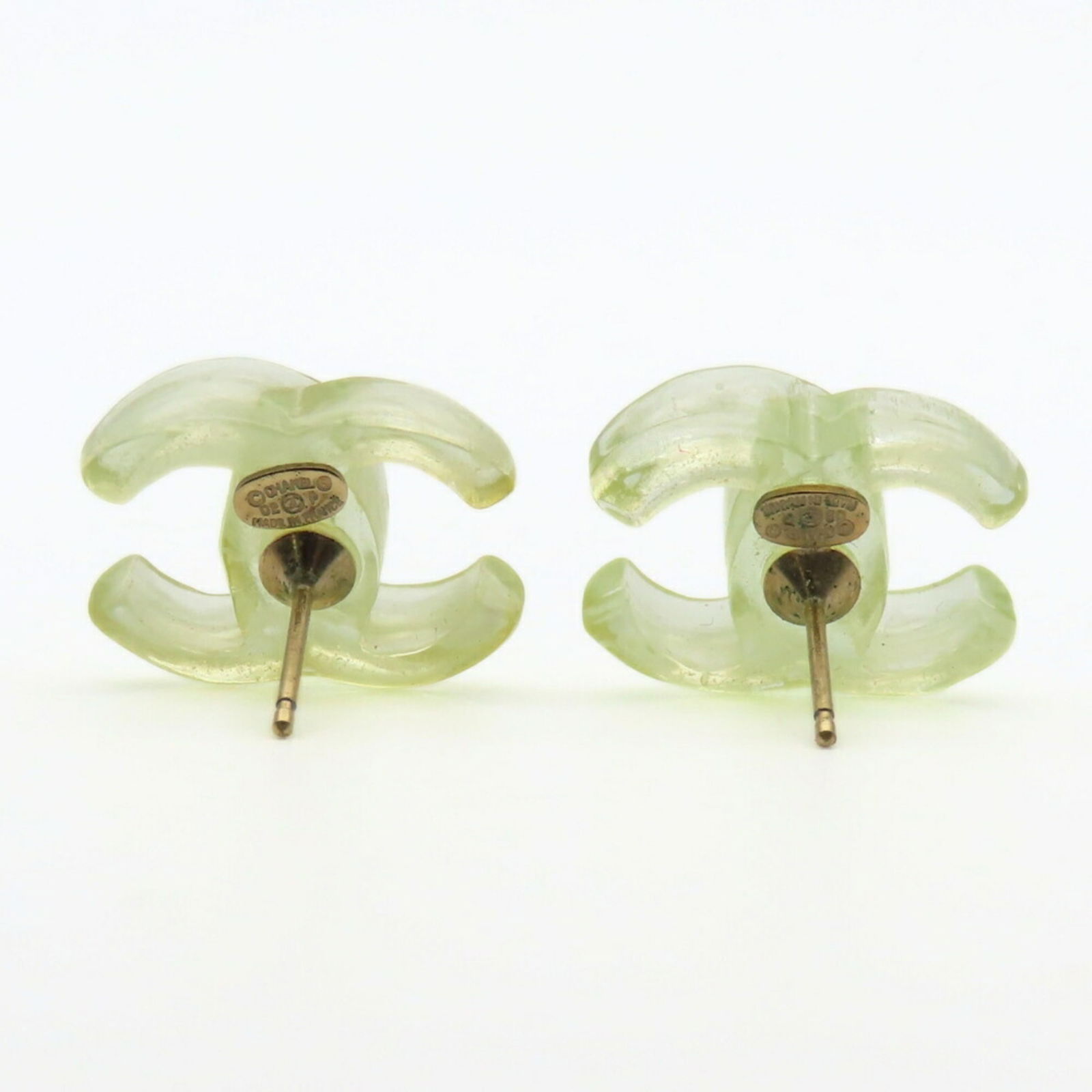 Plastic Chanel Stud Earrings - 3