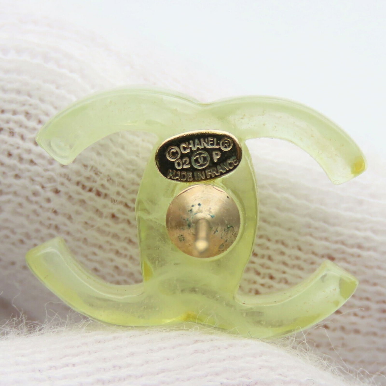 Plastic Chanel Stud Earrings - 7