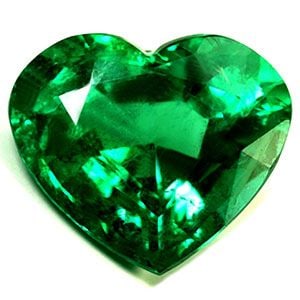 Loose Emerald Gemstone - Heart 1.5ct Green SI (1 of 1)