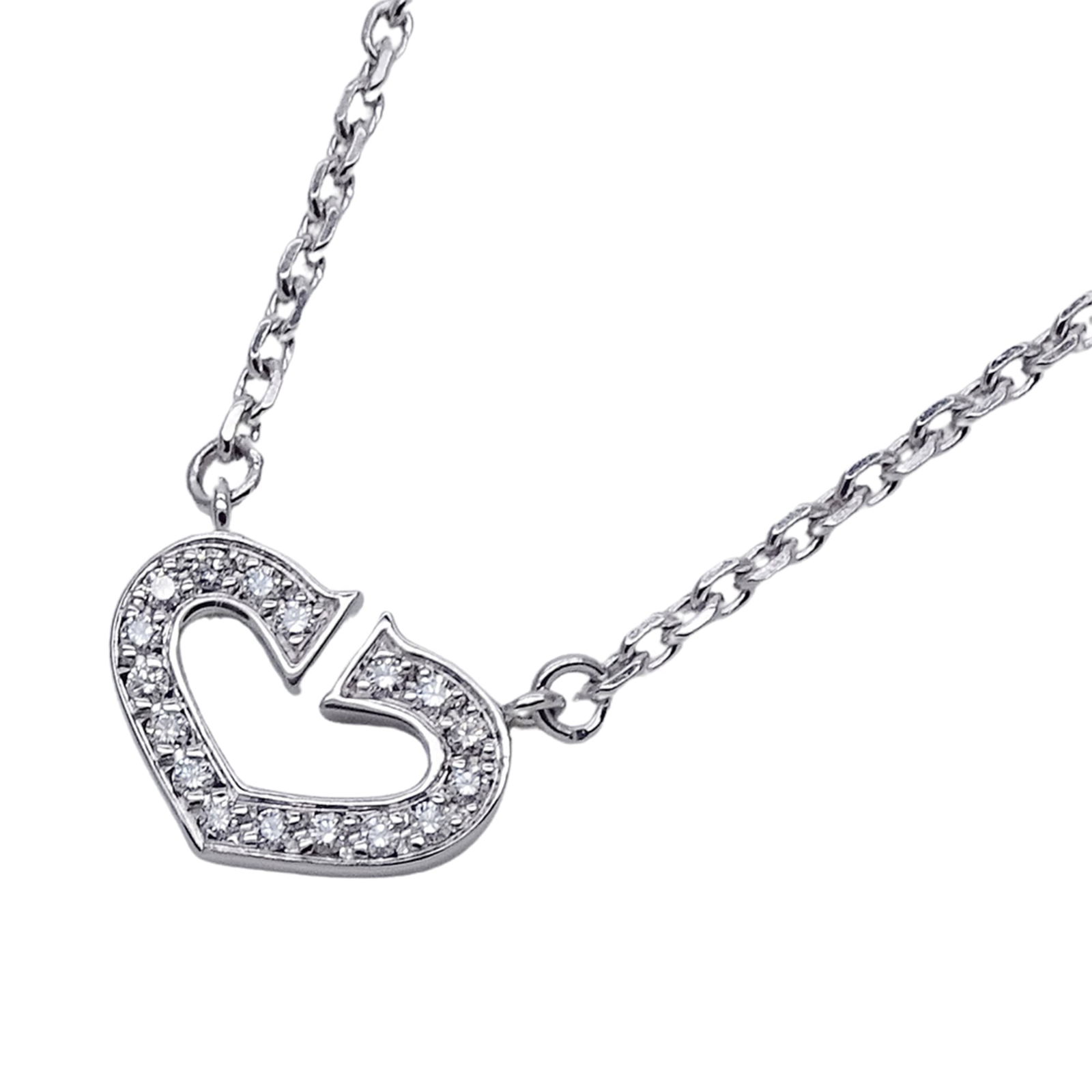 Polished - Cartier Women's Necklace - 750WG Diamond C-Heart White Gold: Polished - Cartier Women's Necklace - 750WG Diamond C-Heart White Gold This listing features Polished - Cartier Women's Necklace - 750WG Diamond C-Heart White Gold. Item specifics are provided below.