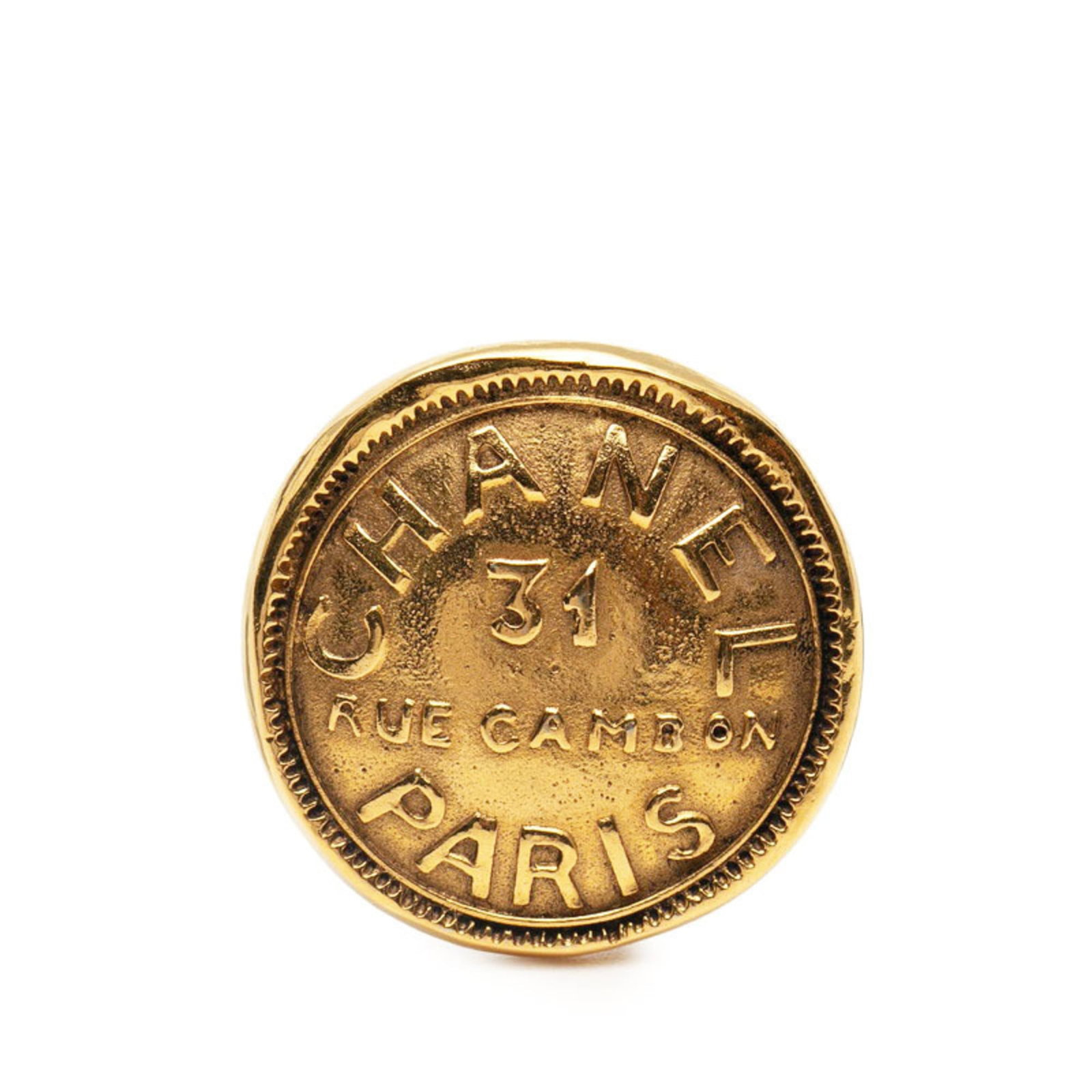 Brooch Chanel: Brooch Chanel This listing features Brooch Chanel. Item specifics are provided below. Item Specifics: Brand: Chanel Type: Brooch Gender: Women Color: Gold Size (Hxwxd): 3.54cm x 3.5cm / 1.39'' x 1.37'