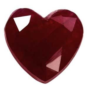 Loose Ruby Gemstone - Heart 1.21ct Red SI (1 of 1)