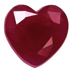 Loose Ruby Gemstone - Heart 1.53ct Red SI (1 of 1)