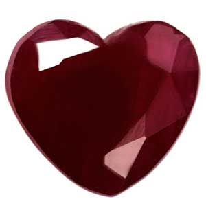 Loose Ruby Gemstone - Heart 1.28ct Red SI (1 of 1)