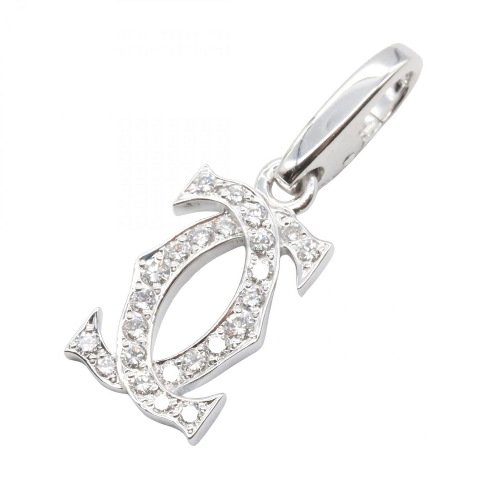 in Silver Clear. - Cartier 2C Charm Diamond Pendant Top - 18K White Gold (18KWG) with Diamonds -: in Silver Clear. - Cartier 2C Charm Diamond Pendant Top - 18K White Gold (18KWG) with Diamonds - for Men and Women This listing features in Silver Clear. - Cartier 2C Charm Diamond Pendant Top - 18K W