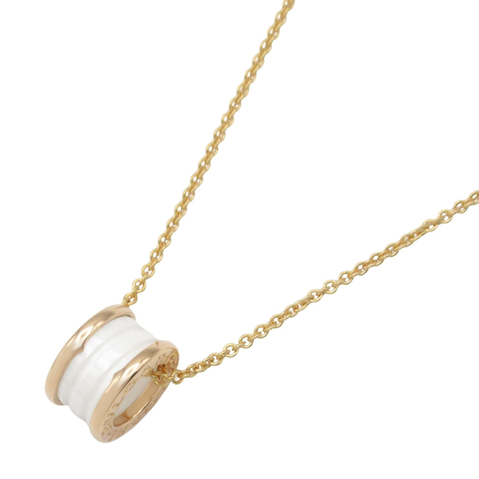 White - BVLGARI B-zero1 Ceramic Necklace - 18K Pink Gold (K18PG) for Men and Women: White - BVLGARI B-zero1 Ceramic Necklace - 18K Pink Gold (K18PG) for Men and Women This listing features White - BVLGARI B-zero1 Ceramic Necklace - 18K Pink Gold (K18PG) for Men and Women. Item specif