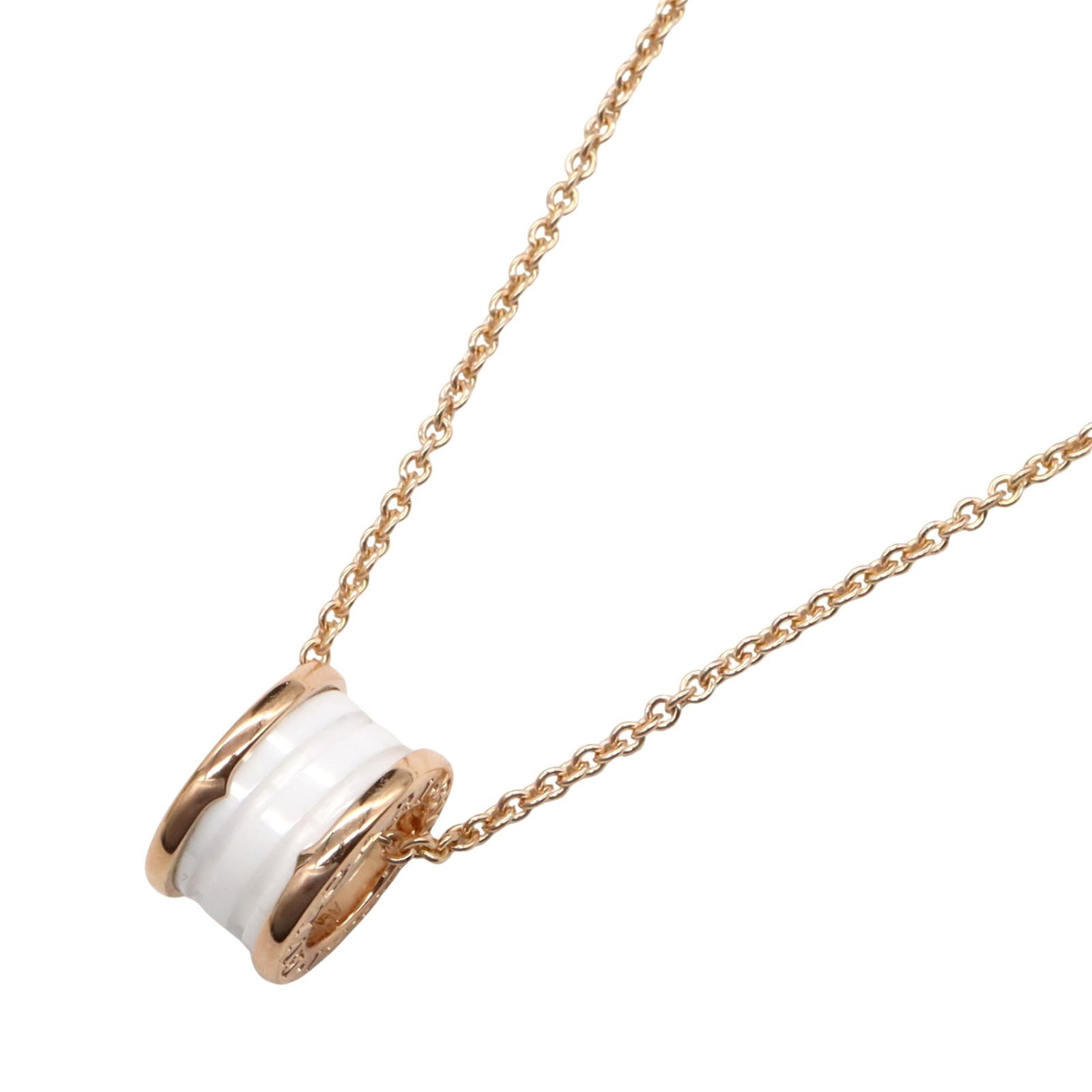 White - BVLGARI B-zero1 Ceramic Necklace - 18K Pink Gold (K18PG) for Men and Women: White - BVLGARI B-zero1 Ceramic Necklace - 18K Pink Gold (K18PG) for Men and Women This listing features White - BVLGARI B-zero1 Ceramic Necklace - 18K Pink Gold (K18PG) for Men and Women. Item specif