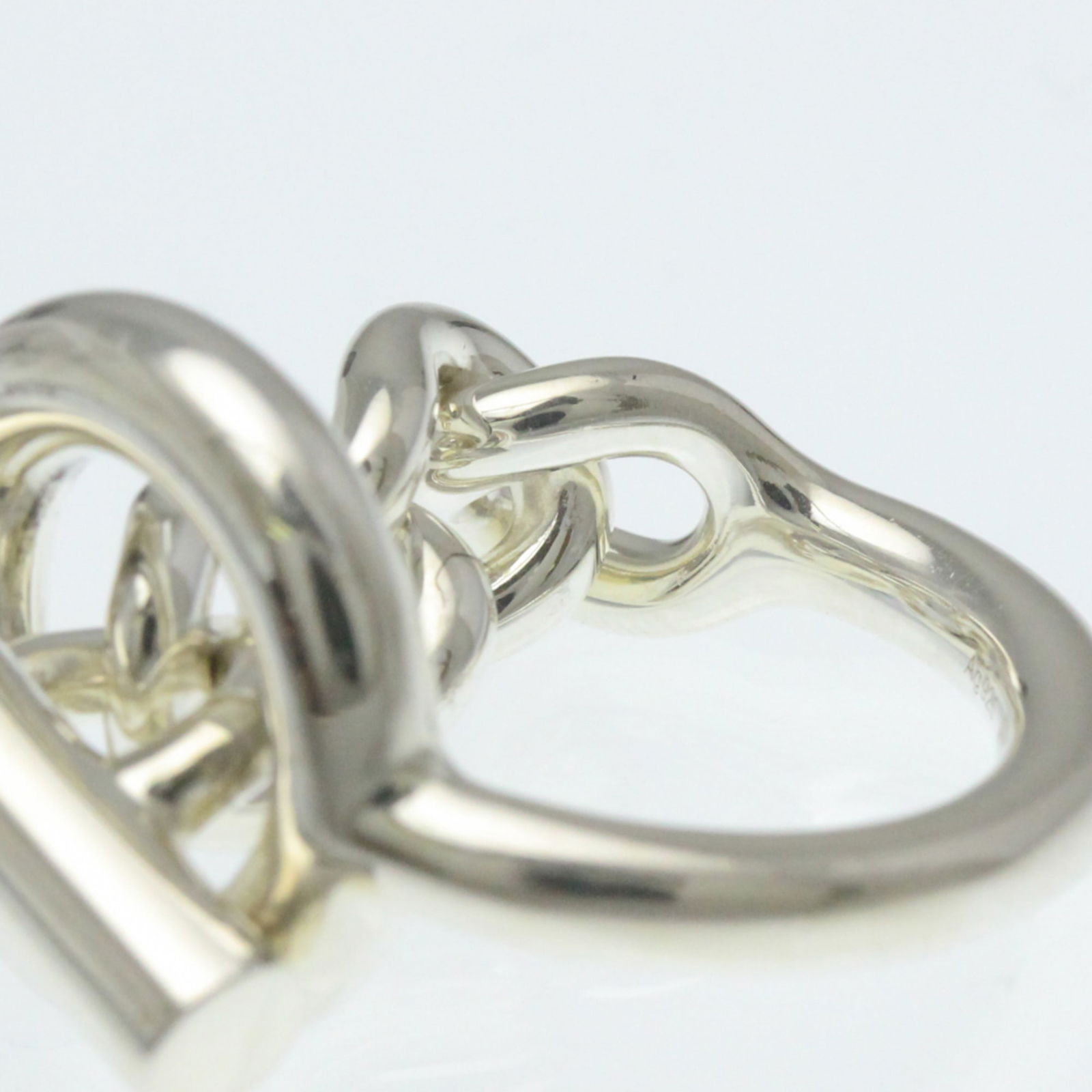 Silver Hermes Band Ring - 8