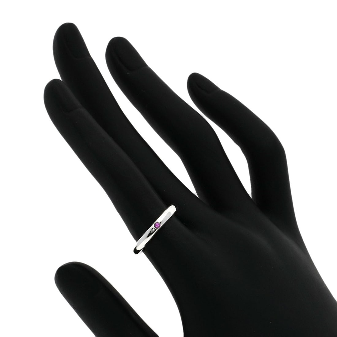 Silver TIFFANY&Co. Stacking band Ruby Ring - 5