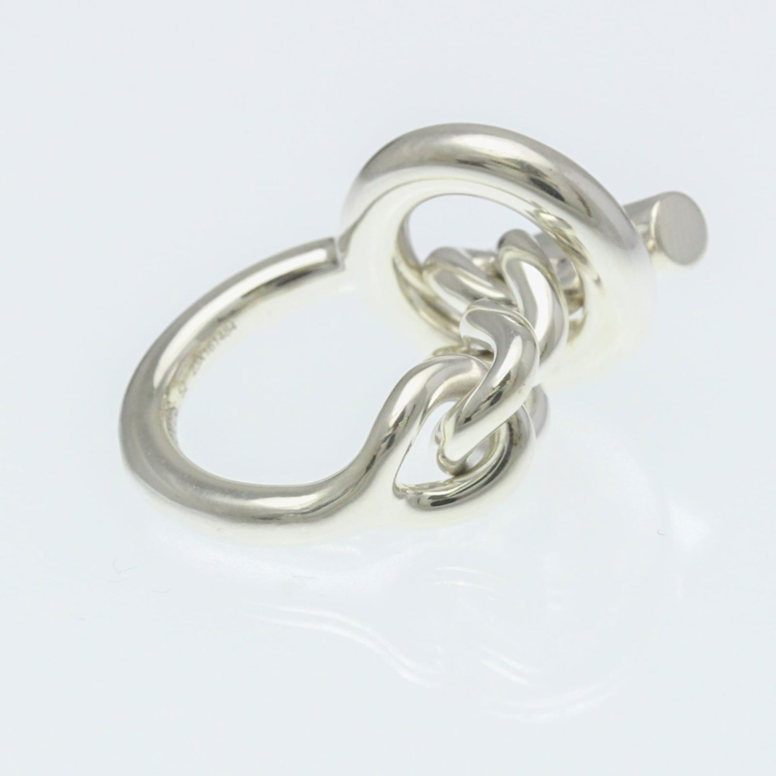 Silver Hermes Band Ring - 4