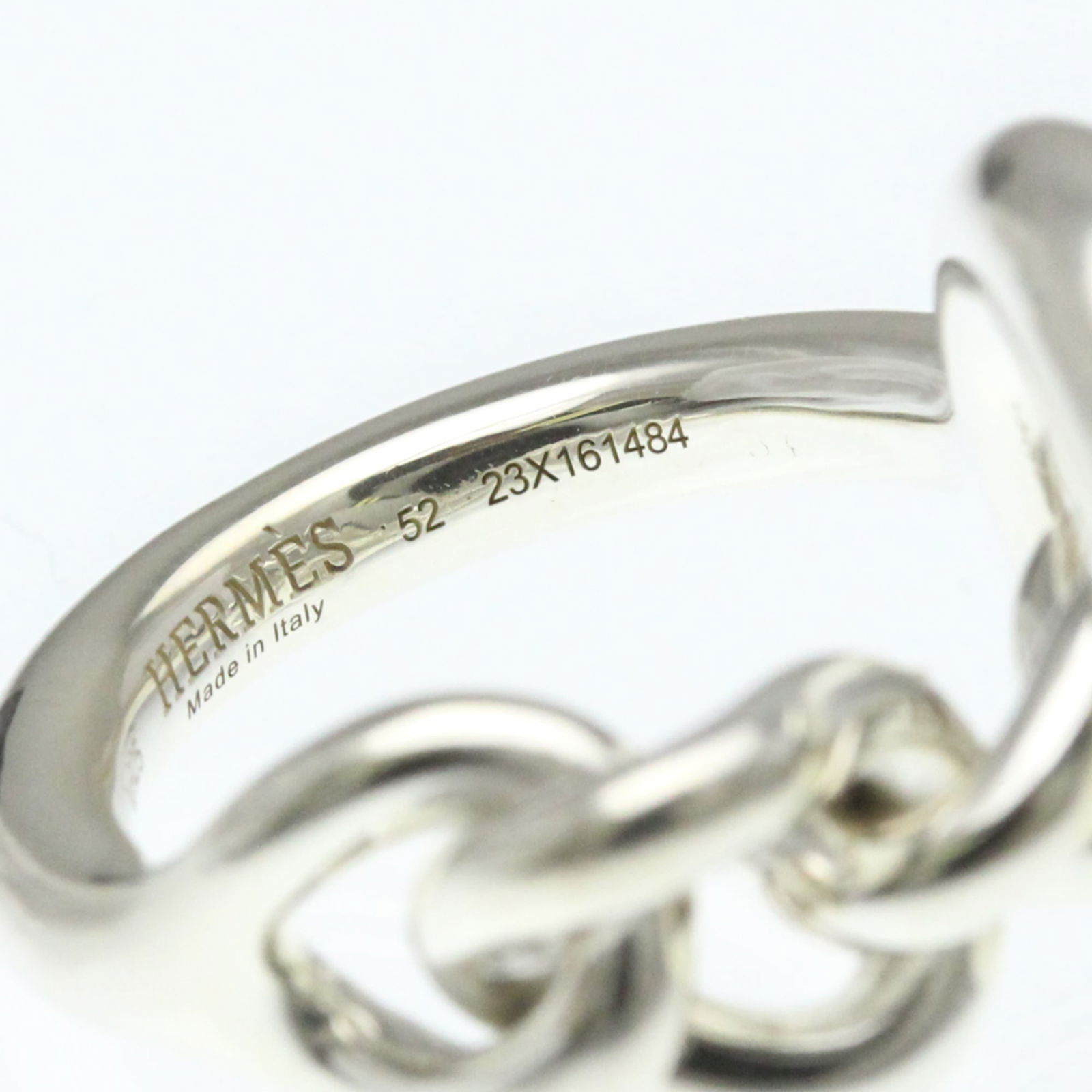 Silver Hermes Band Ring - 5