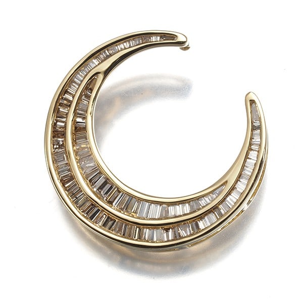 Gold Gstv Pendant Brown Diamond 0.74Ct Tapered-Cut Moon 18K 750 Yellow: Gold Gstv Pendant Brown Diamond 0.74Ct Tapered-Cut Moon 18K 750 Yellow This listing features Gold Gstv Pendant Brown Diamond 0.74Ct Tapered-Cut Moon 18K 750 Yellow. Item specifics are provided below.