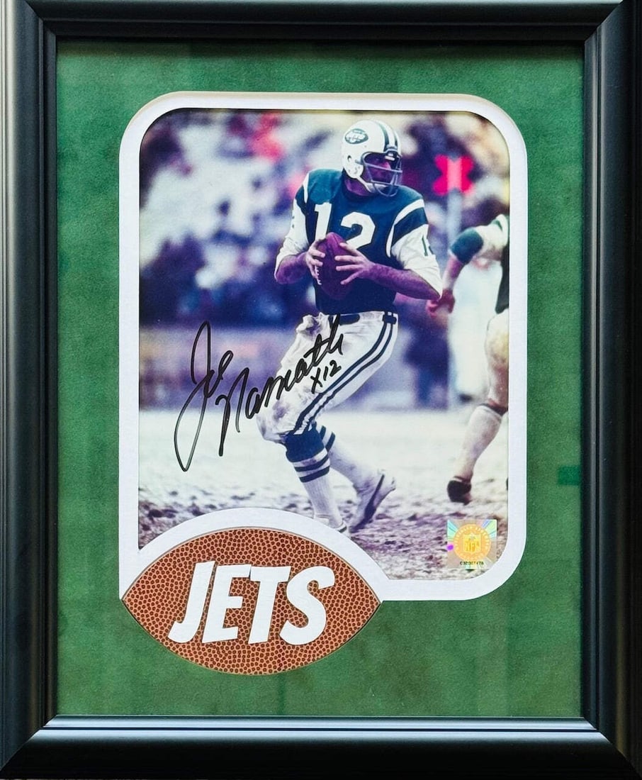 Authentics) Joe Namath Autographed Framed 8x10 Photo (Online (1 of 3)