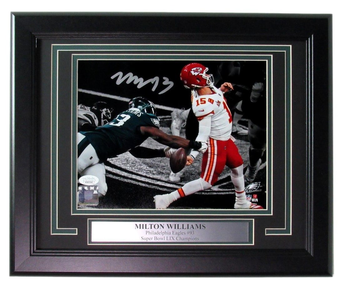 195568 Milton Williams Signed/ Autographed 8x10 Photo Eagles SB LIX Framed JSA: 195568 Milton Williams Signed/ Autographed 8x10 Photo Eagles SB LIX Framed JSA This listing features 195568 Milton Williams Signed/ Autographed 8x10 Photo Eagles SB LIX Framed JSA. Item specifics are