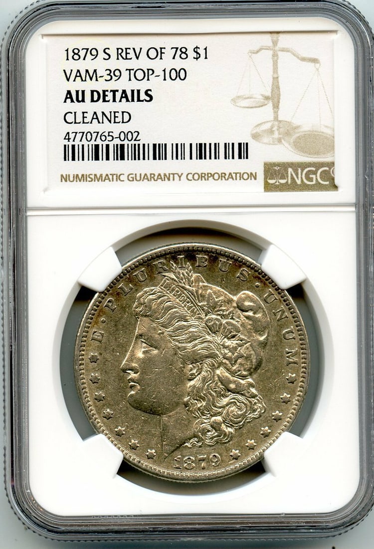 DETAILS C12608- 1879-S REVERSE OF 1878 VAM-39 TOP 100 MORGAN DOLLAR NGC AU: DETAILS C12608- 1879-S REVERSE OF 1878 VAM-39 TOP 100 MORGAN DOLLAR NGC AU This listing features DETAILS C12608- 1879-S REVERSE OF 1878 VAM-39 TOP 100 MORGAN DOLLAR NGC AU. Item specifics are provided