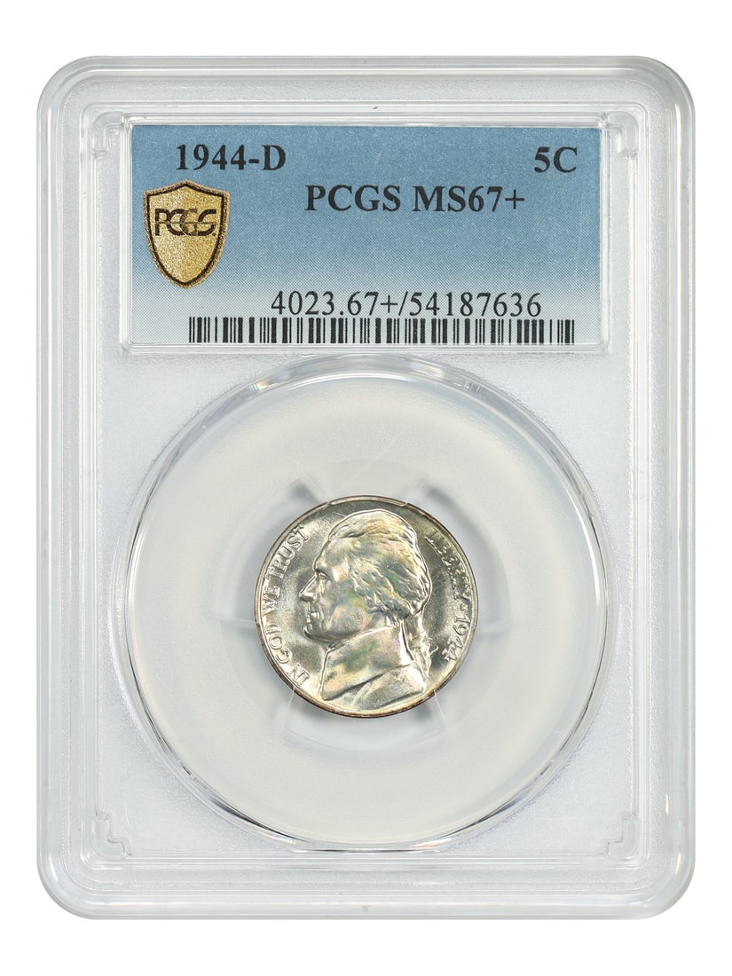 Jefferson Nickel - 1944-D 5C PCGS MS67+: Jefferson Nickel - 1944-D 5C PCGS MS67+ This listing features Jefferson Nickel - 1944-D 5C PCGS MS67+. Item specifics are provided below. Item Specifics: Certification: PCGS Certification Number: 5418