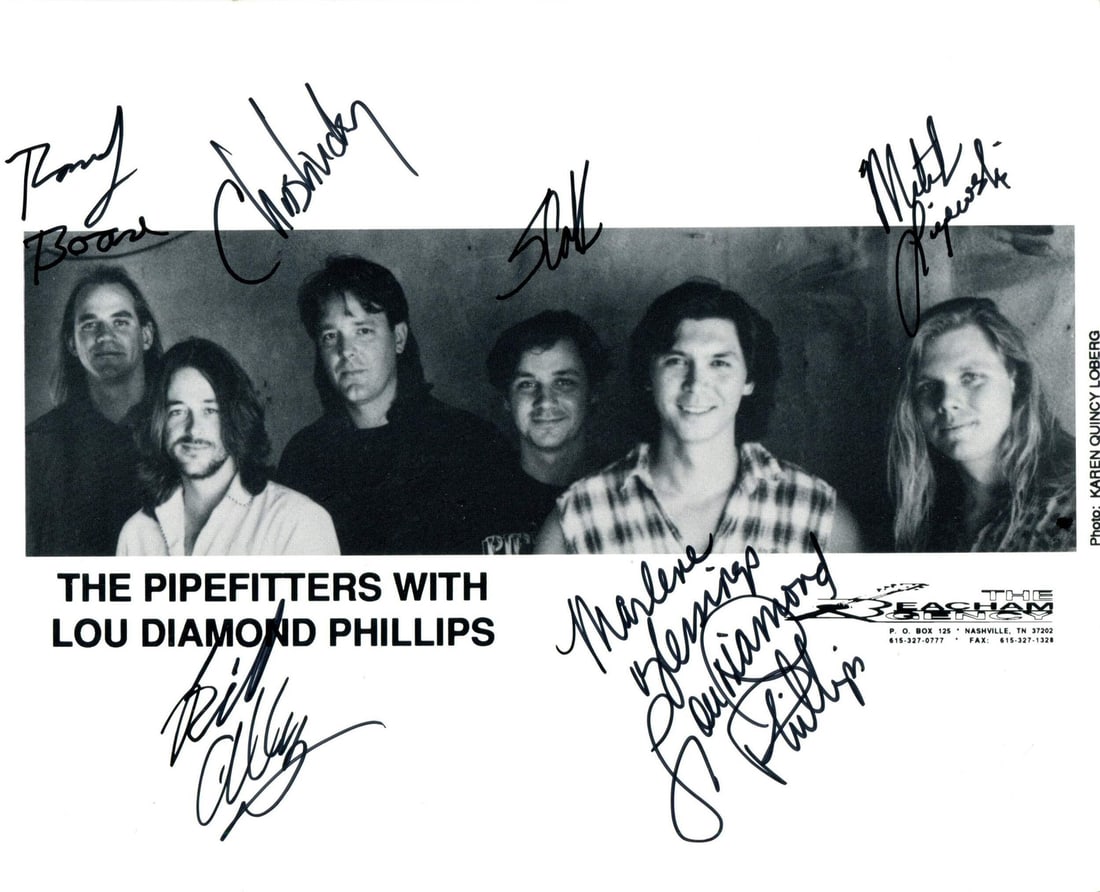 Photo Lou Diamond Phillips & The Pipefitters Autographed 8x10: Photo Lou Diamond Phillips & The Pipefitters Autographed 8x10 This listing features Photo Lou Diamond Phillips & The Pipefitters Autographed 8x10. Item specifics are provided below. Item Specifics: Si