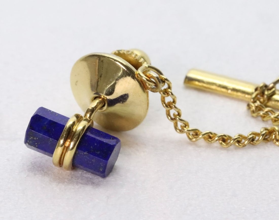 Brooch Vintage Tiffany & Co Lapis Lazuli 18k Yellow Gold Hexagon Tie Tack Pin: Brooch Vintage Tiffany & Co Lapis Lazuli 18k Yellow Gold Hexagon Tie Tack Pin This listing features Brooch Vintage Tiffany & Co Lapis Lazuli 18k Yellow Gold Hexagon Tie Tack Pin. Item specifics are pr